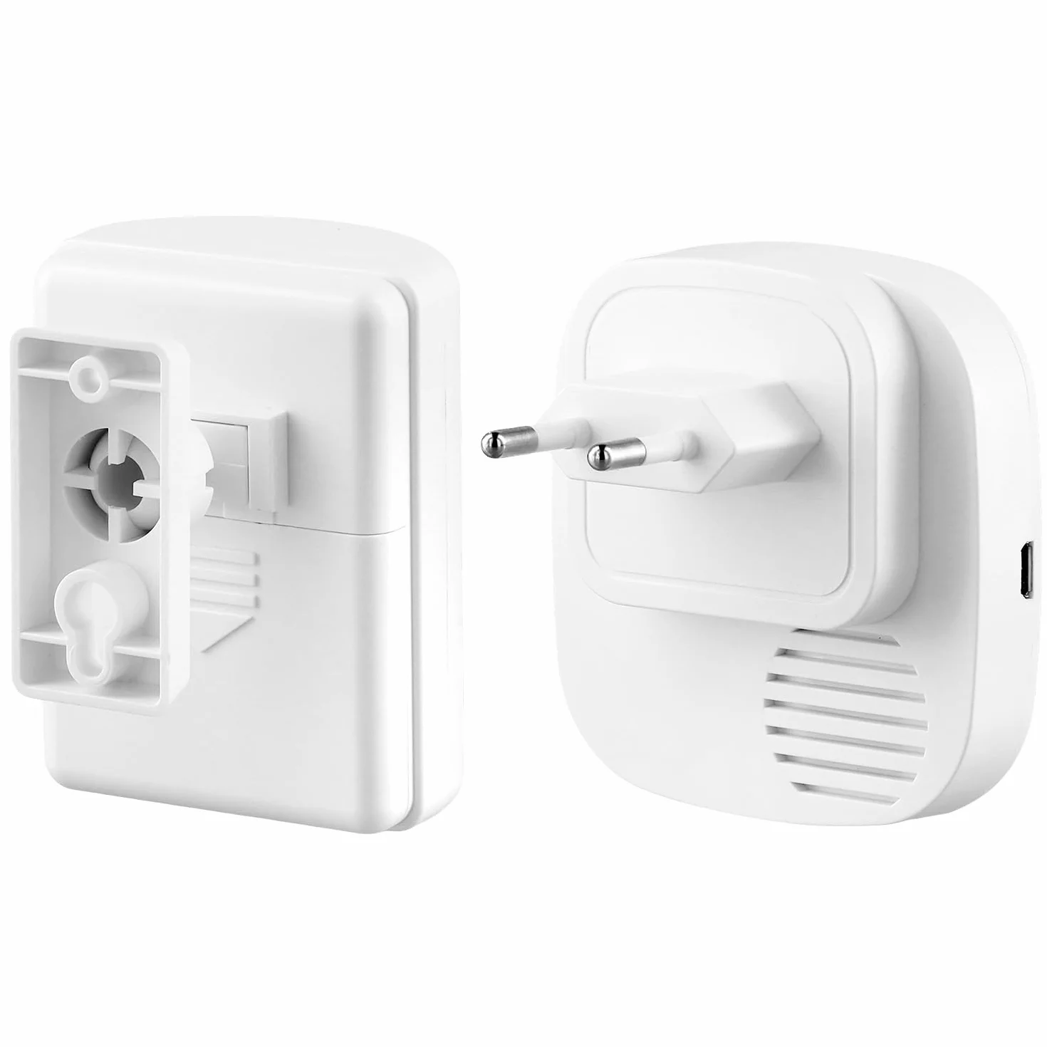 QWORK Detector de Presencia Inalámbrico con Sensor PIR, Timbre con 1 Receptor, 38 Tonos, 3 Niveles de Volumen, Rango 70m