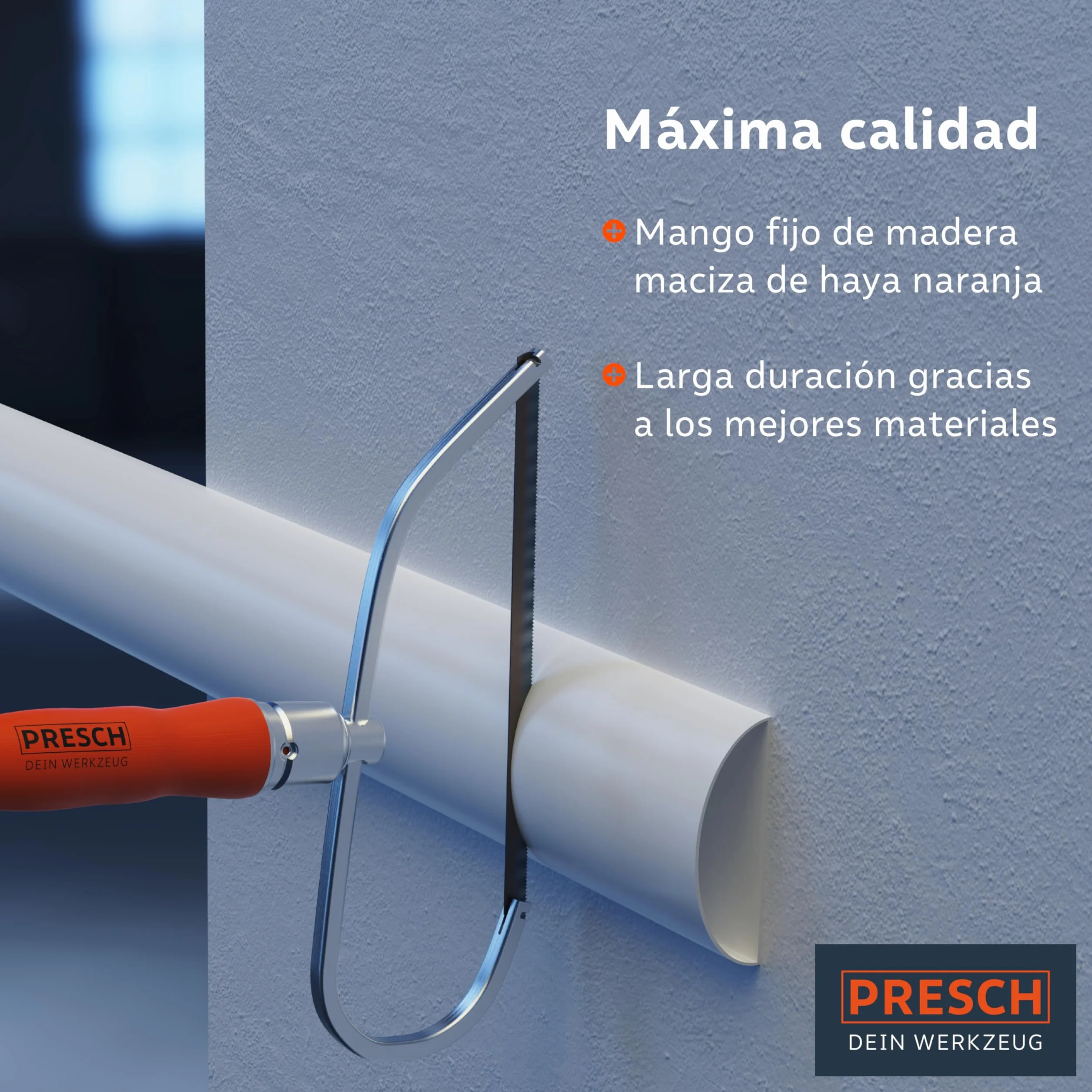 Presch Sierra de arco plegable PUK 150mm para metal no ferroso, plástico, aluminio, madera