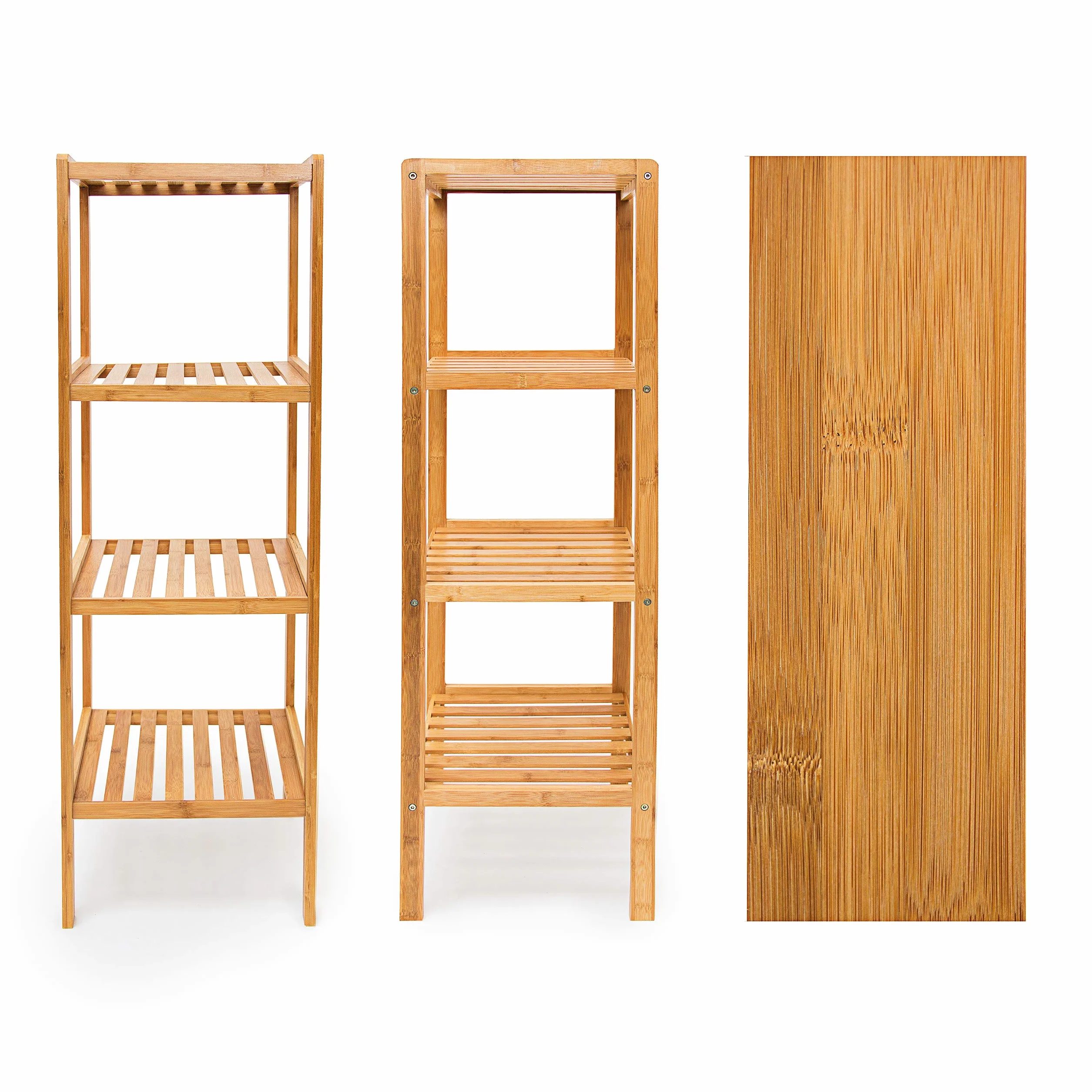 Relaxdays Estantería Bambú Baño 4 Baldas 110x34x33 cm Marrón Natural