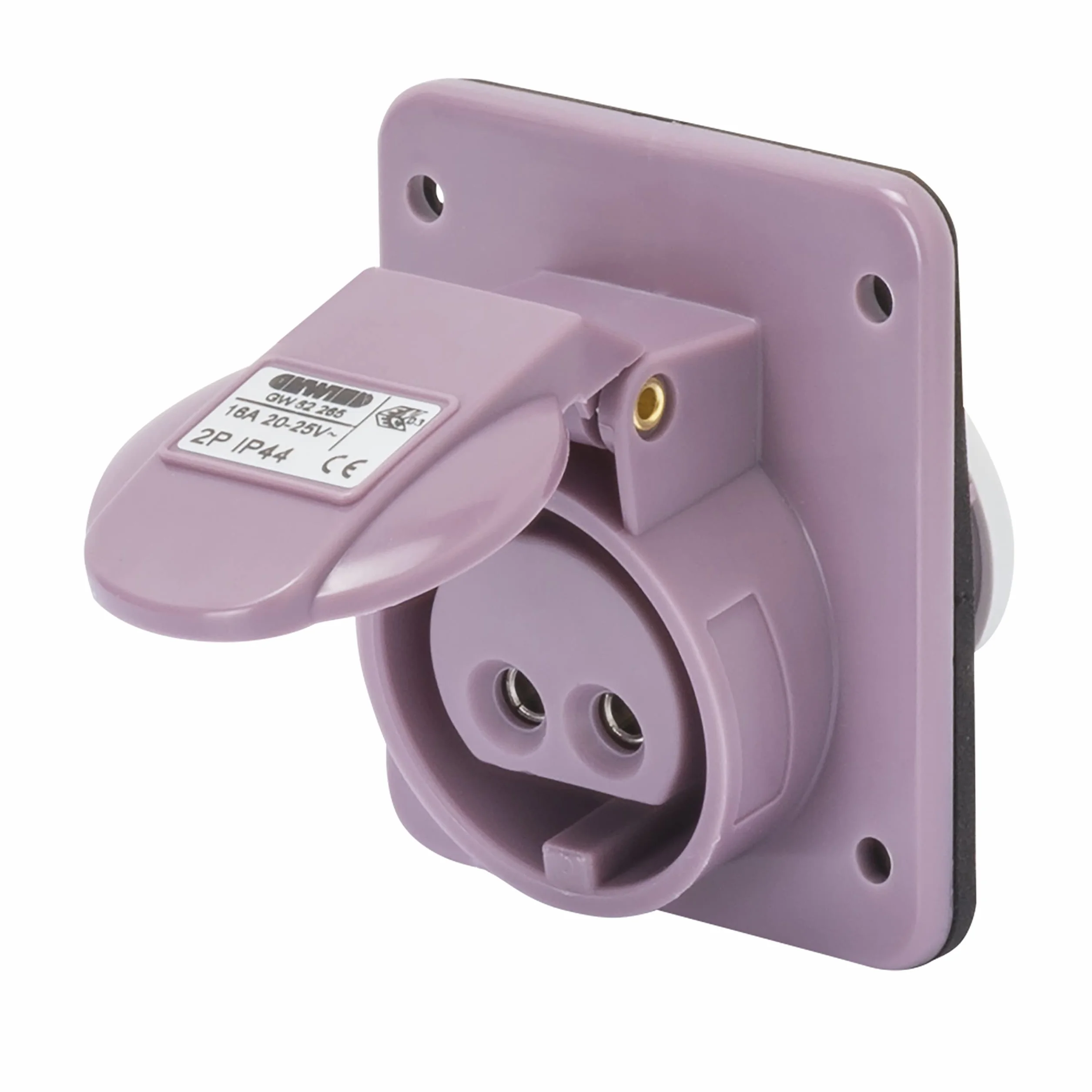 Gewiss GW62265 - Toma de corriente (2P, CE, ENEC, Violeta, IP44, 24 V, 16 A)