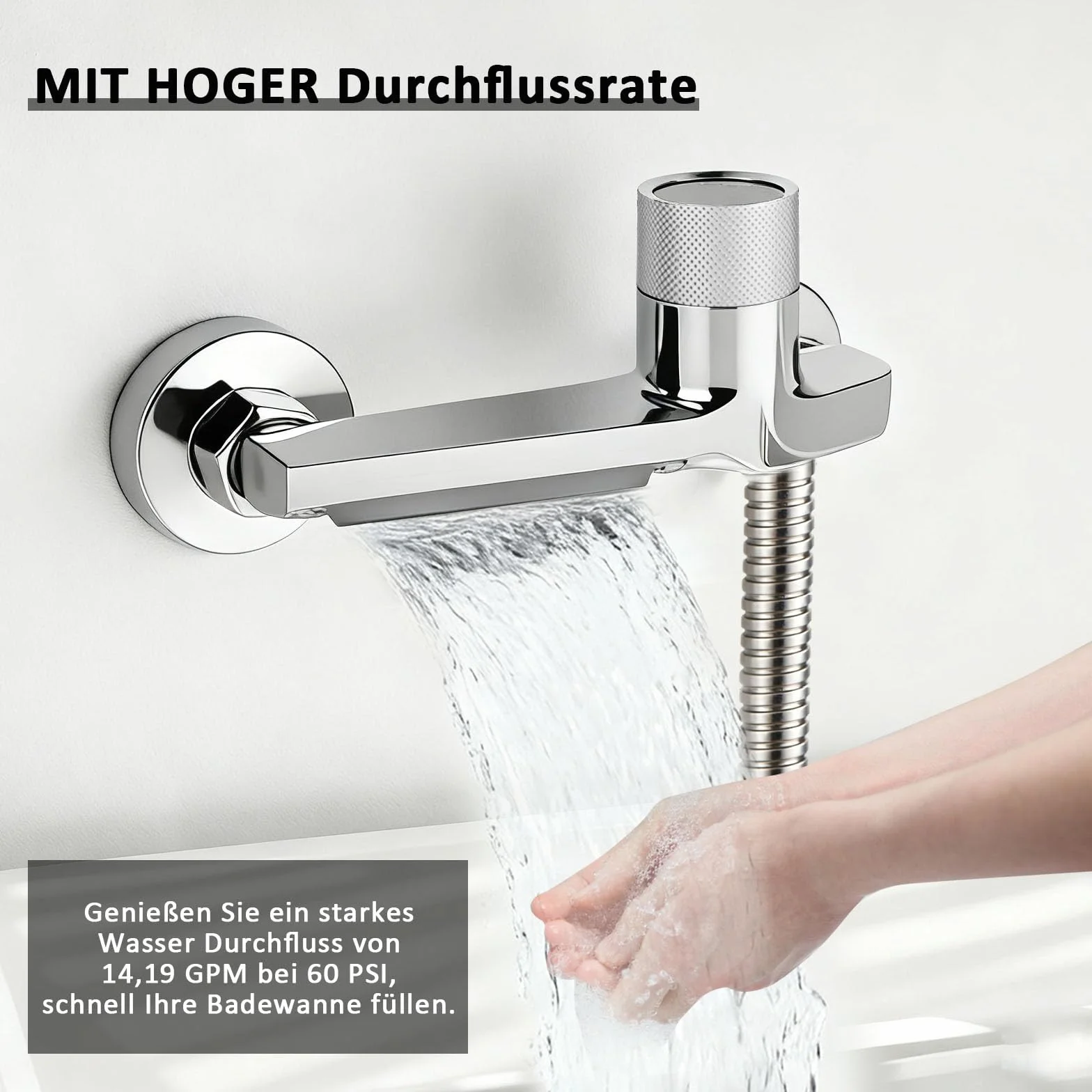 Grifo de bañera cascada con termostato de 2 salidas, grifo de ducha con botón de seguridad, grifo mezclador para bañera y ducha, montaje en pared, grifería para bañera y baño, cromado