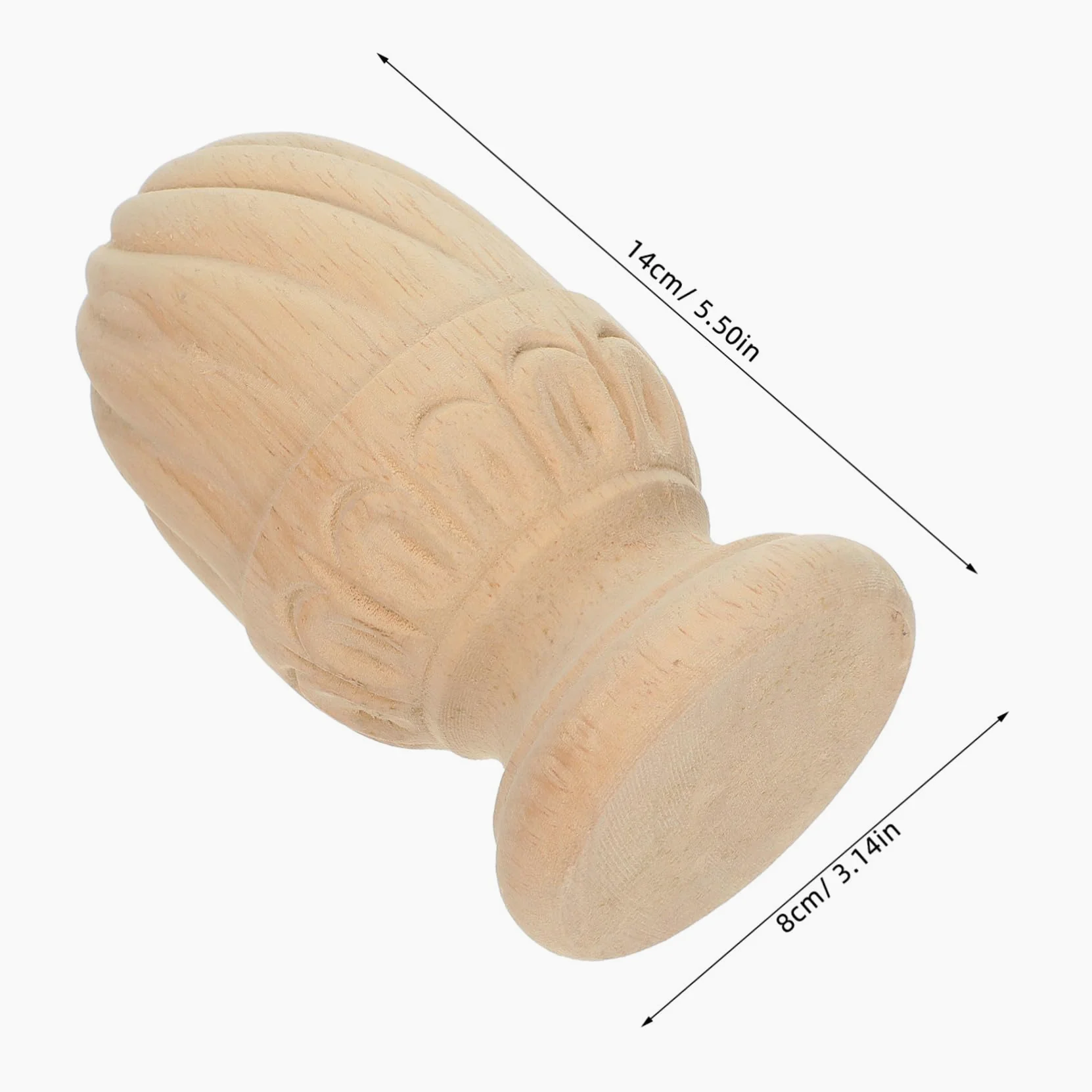 DECOMELODY Remate Decorativo de Madera en Forma de Piña para Balaustres y Columnas de Escalera, Accesorios Artesanales Beige Diseño Elegante para Decoración y Bricolaje