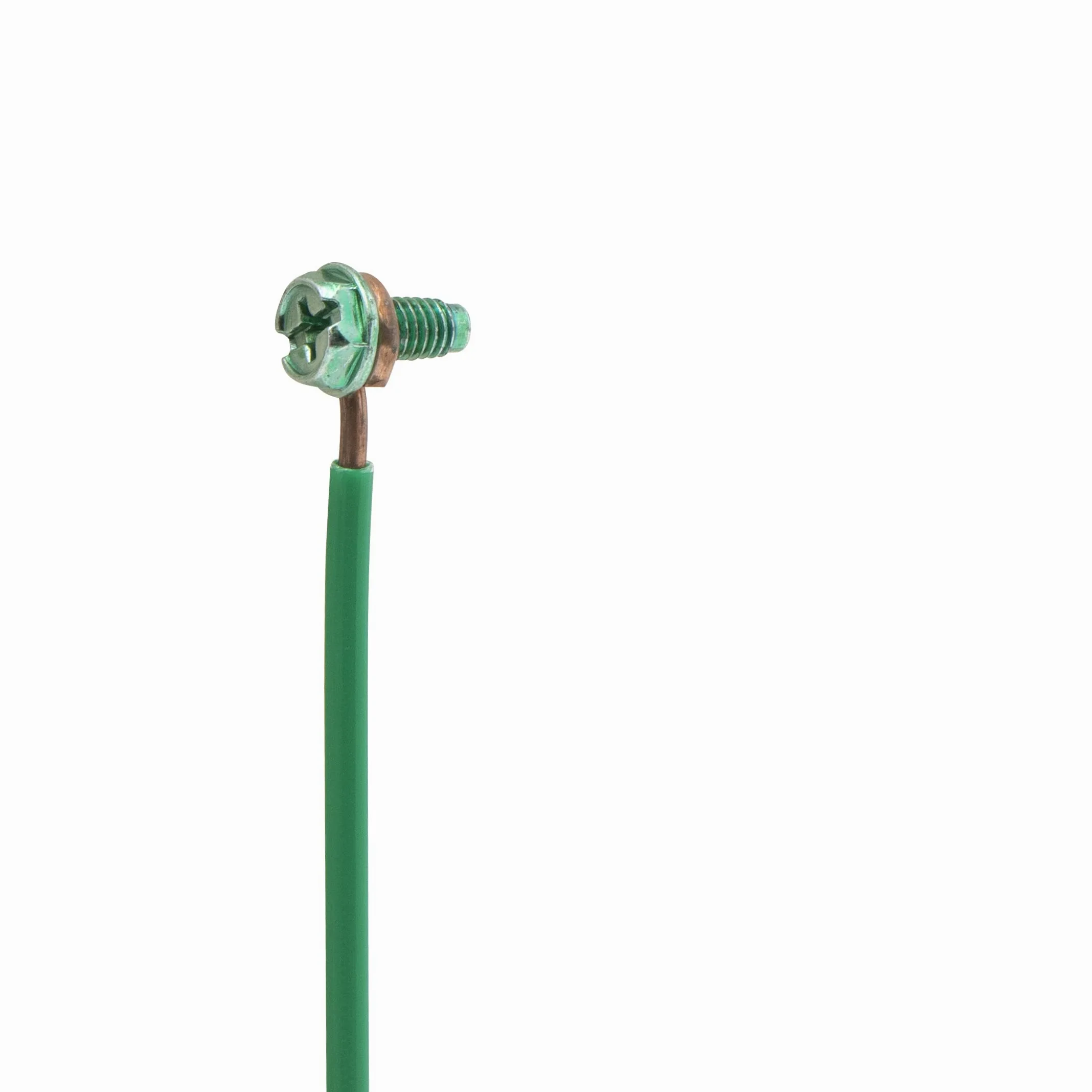 Maxxima 8 pulgadas. 12 AWG 1 cable sólido pelado a tierra coletas con tornillos, verde (paquete de 100)