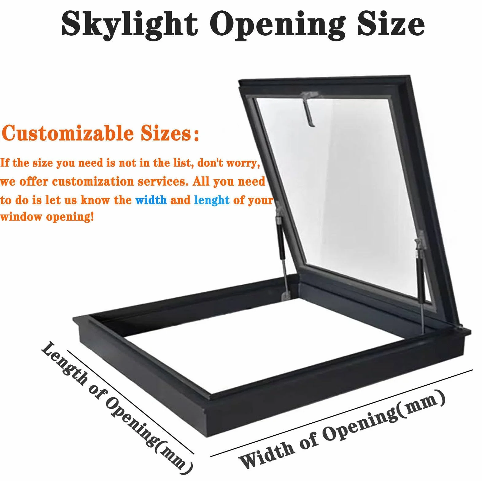 Claraboya de Techo, Ventanas de tejado de Salida, Ventanas de tejado con Vidrio Templado de Doble Capa, claraboya de Salida de Impermeable para sótanos,desván, cobertizos,600X500mm