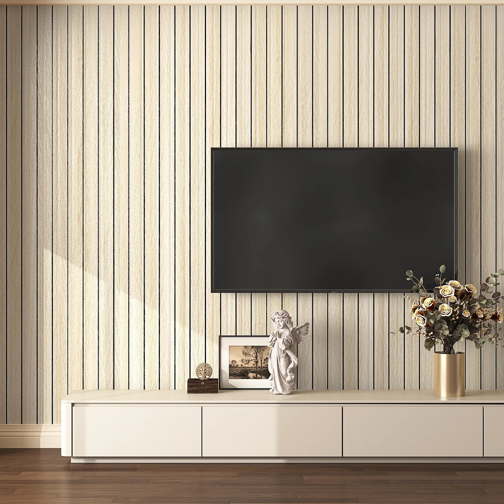 Livelynine Paneles Decorativos 3D Madera Roble Claro Panel decorativo Pared Madera Beige 30CMx5M Revestimiento de Paredes Maderas Listones Interiores Habitación Comedor Pasillo Grueso Papel Pintado