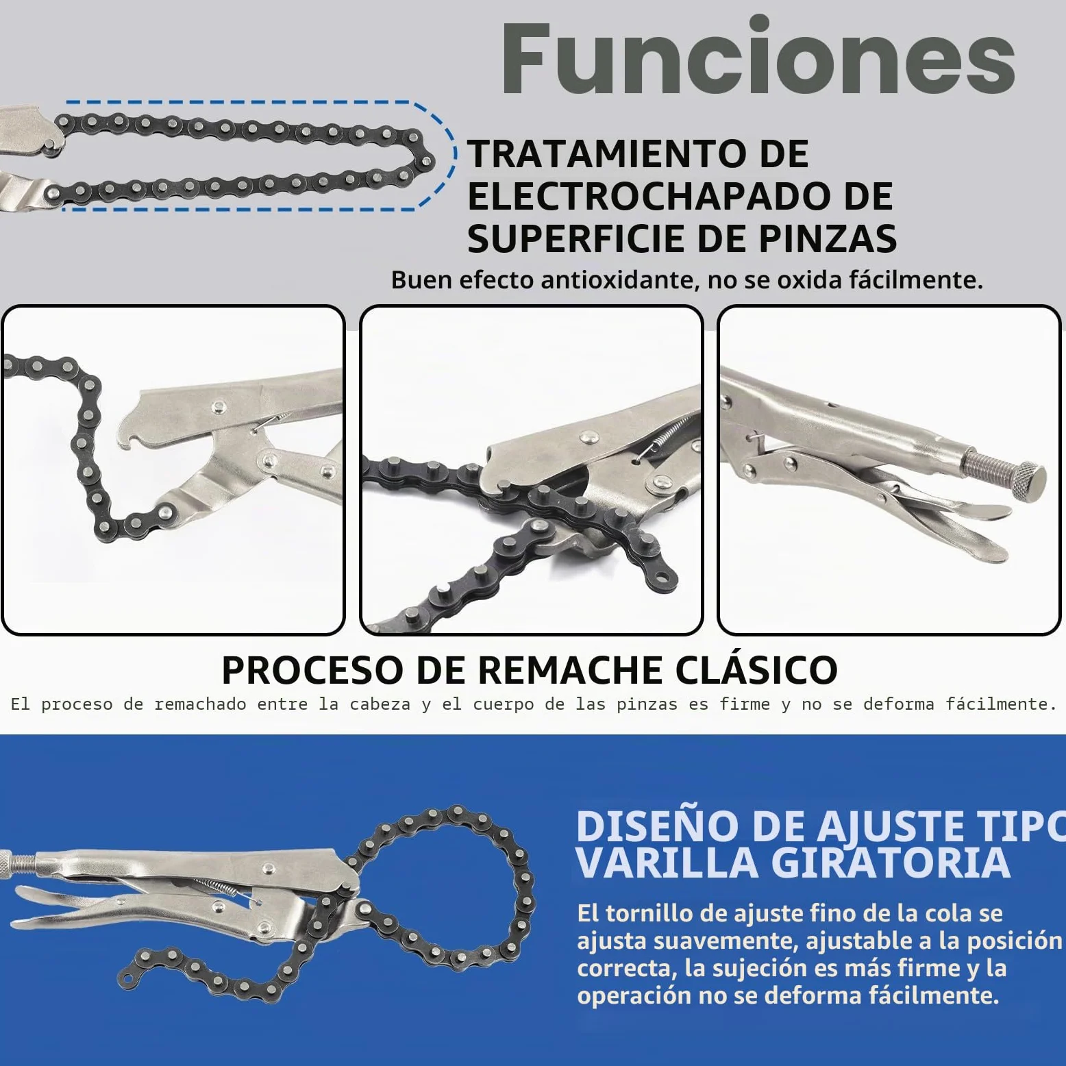 Glarks 2 clips de cadena de bloqueo de 9 pulgadas, con cadena de 20 pulgadas, pinzas de cadena de llave de Sierra de cadena pesada, pinzas de cadena de acero y desencadenadores de liberación rápida