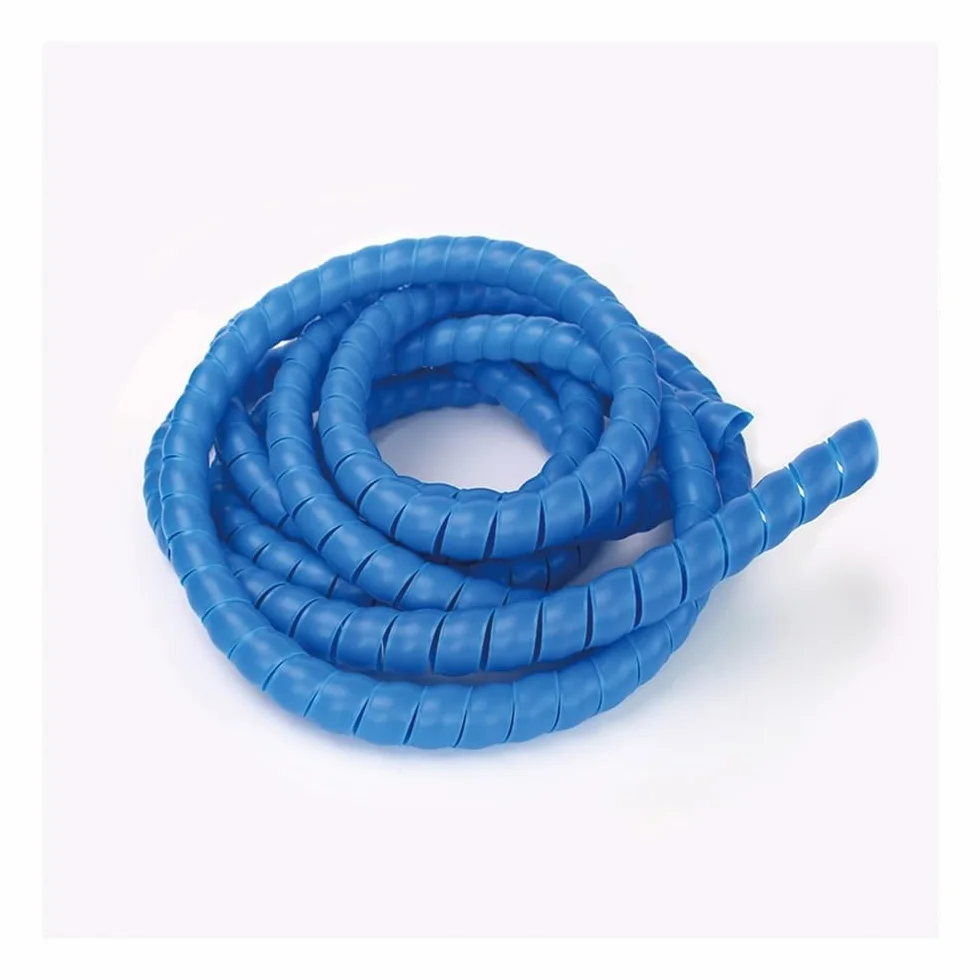 Tubo de bobinado de 1/5 m de 8/10/14/16/20/25 mm, organizador de cables, funda de protección de tubo, funda protectora de bobinado en espiral (azul, 25 mm x 5 metros)