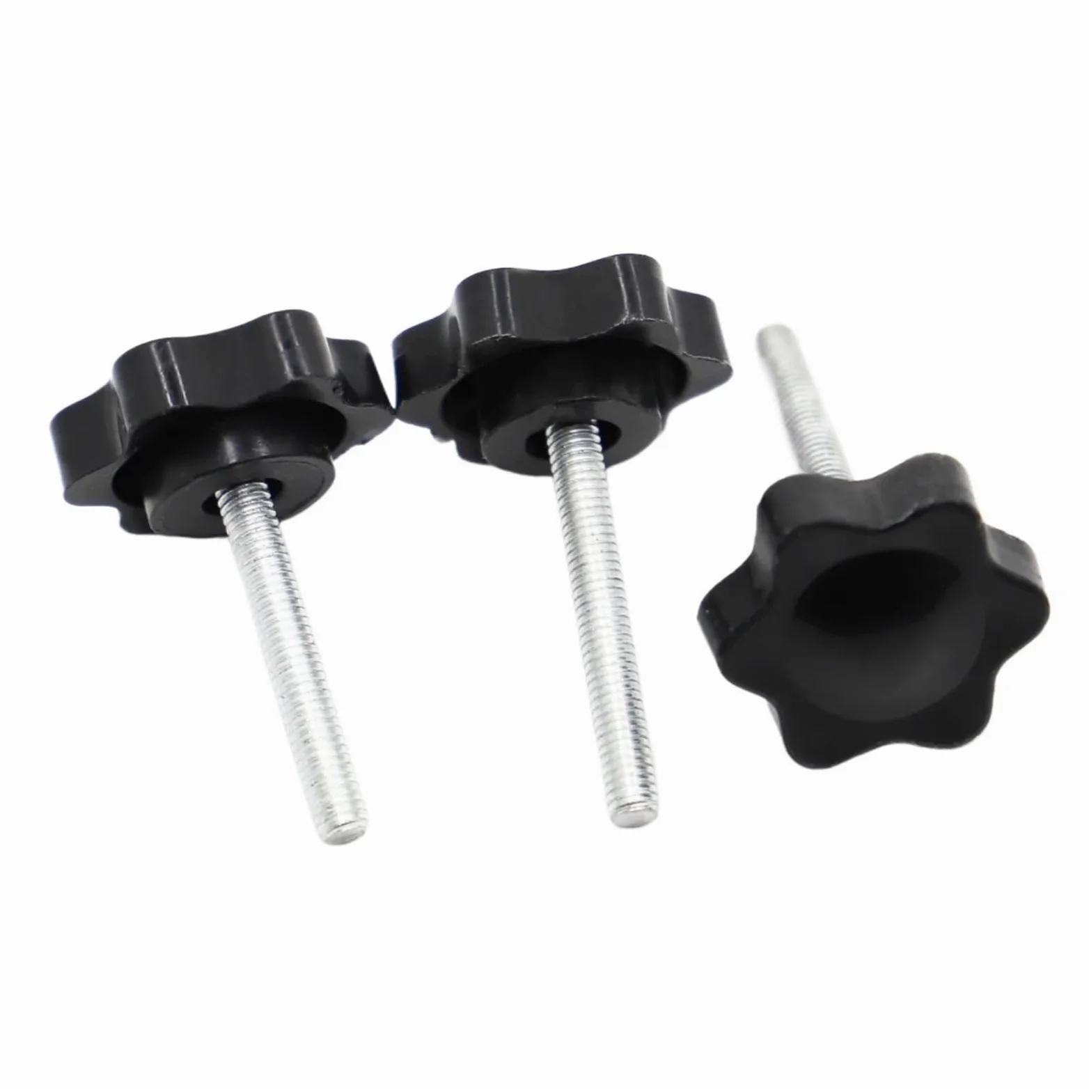 Tuercas de Agarre de Perilla Moleteada Tornillo con mango de plástico M4 M5 M6 M8 M10 M12, perno apriete manual, tuercas en forma estrella, perilla acero al carbono(40mm,M8 2pcs)