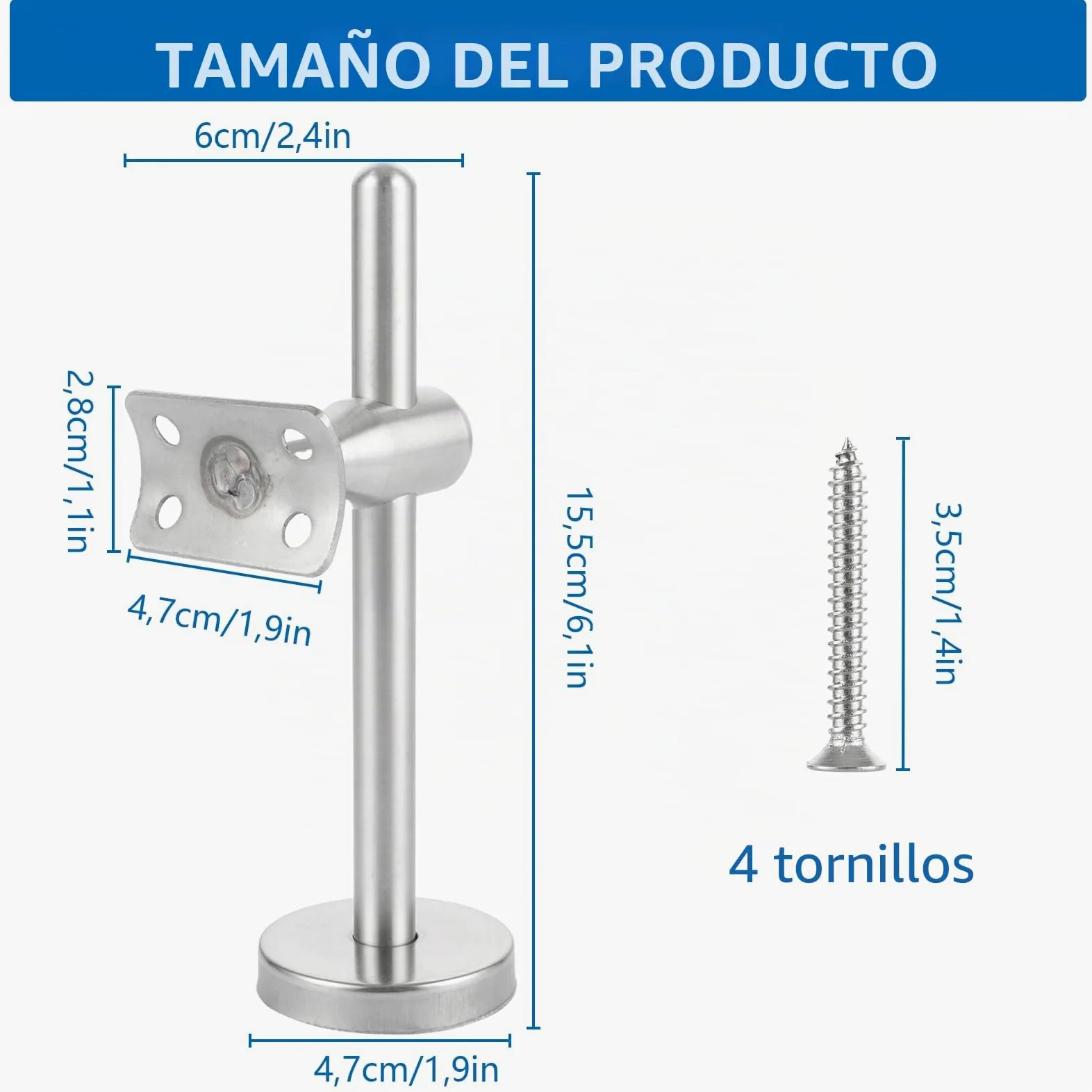 2 soportes para pasamanos ajustables, 150 mm, soporte de pasamanos de acero inoxidable, barandilla para escaleras, soporte de pared interior, accesorios para pasamanos, soportes para