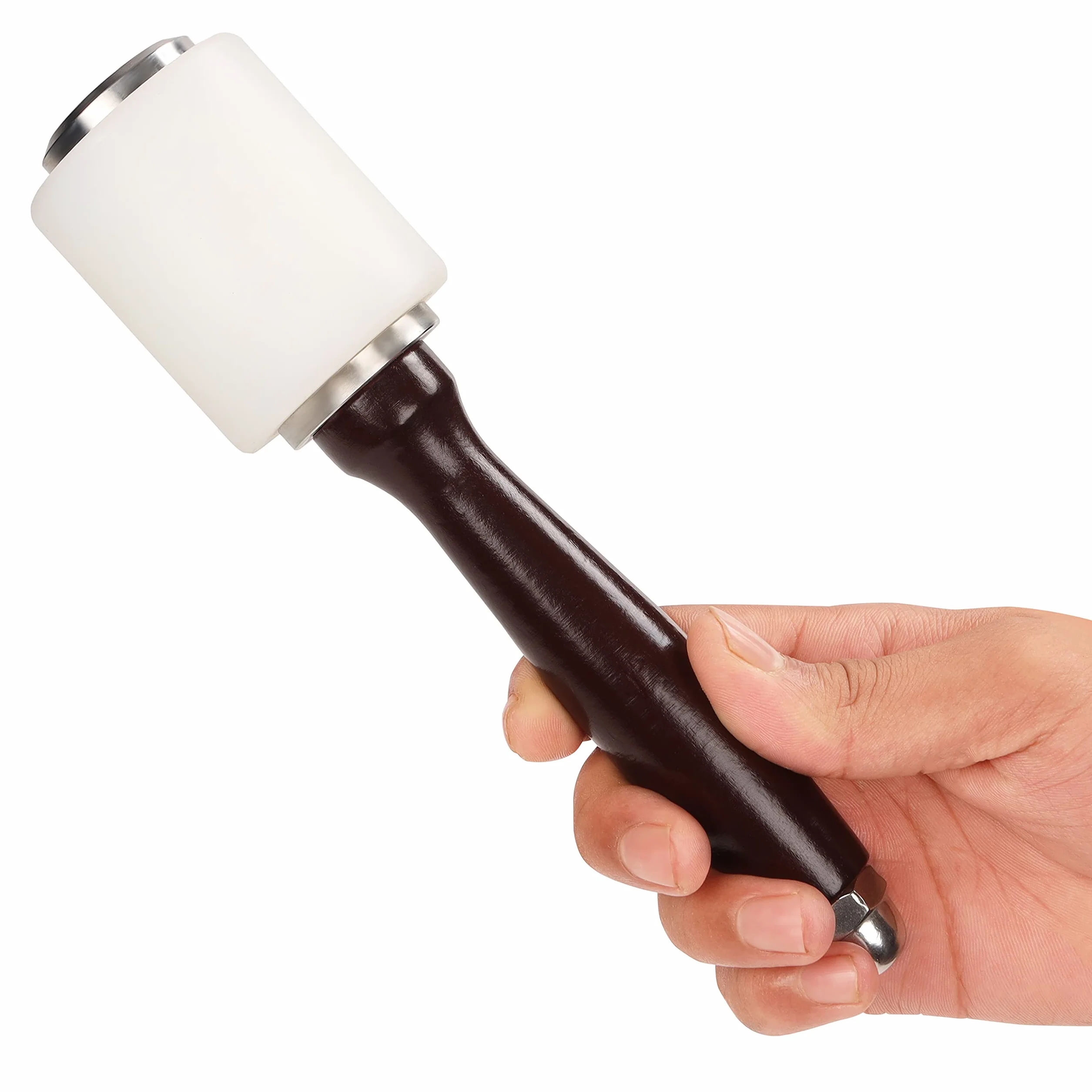 Martillo Nylon para Cuero 20,5 cm – Mazo Goma de Nailon con Mango de Madera para Tallar – Coser Cuero, Artesanía en Piel, Tallado, Perforar y Estampar – Kit Herramientas Manualidades