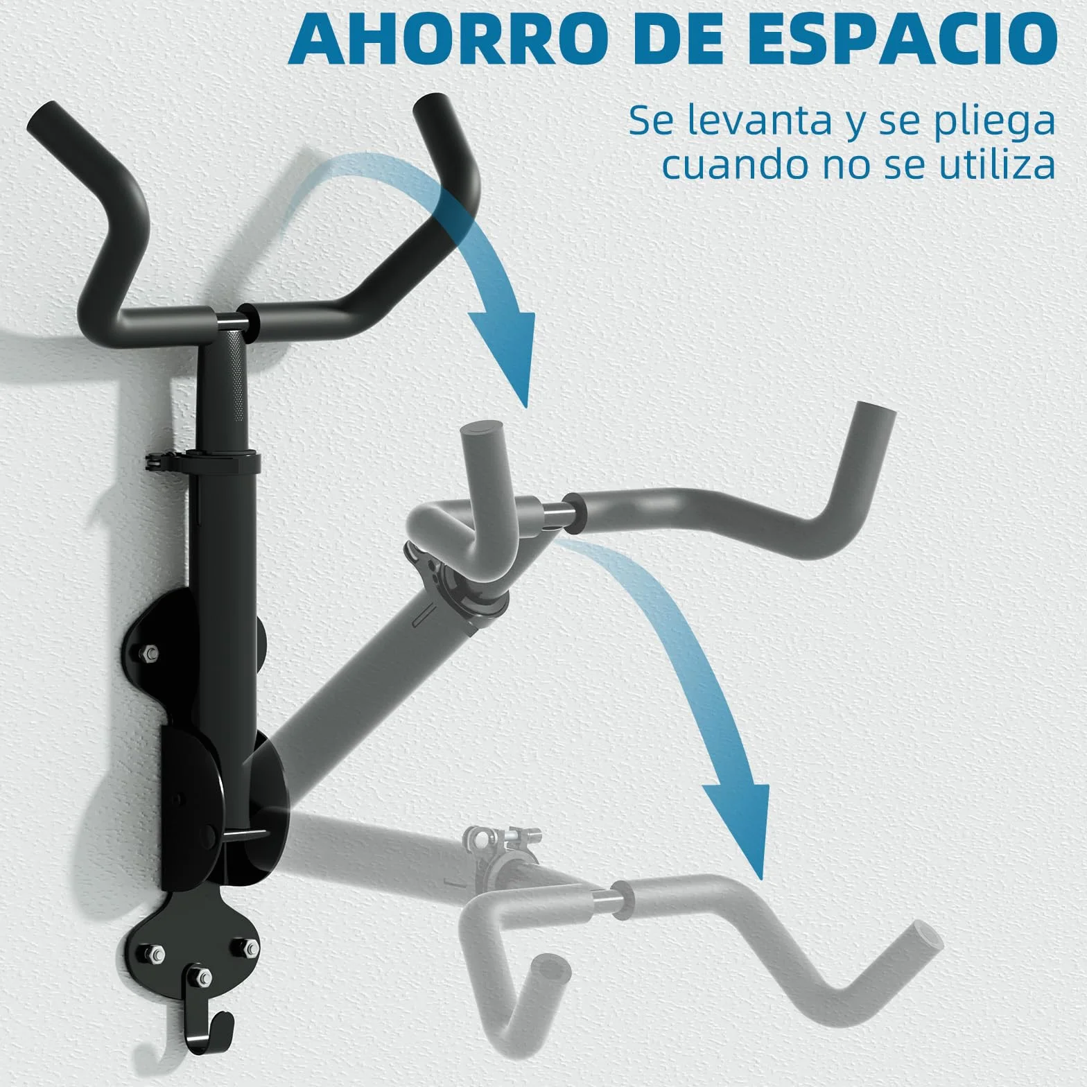 Urban Deco Soporte Bicicletas Pared Plegable Ajustable 30Kg 2 Unidades Colgador para Garaje Hogar