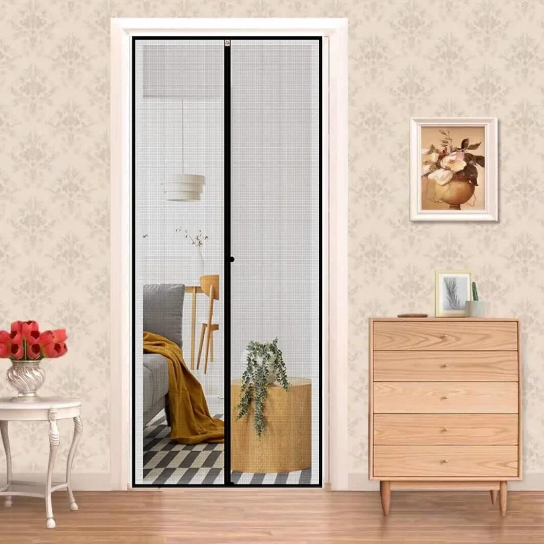 Panngu Fliegengitter Balkontür Magnet 70x185cm Verstärkt Fliegenvorhang Terrassentür Magnete Türe Ohne Bohren Fliegennetz Balkon Insektenschutz Tür Magnetische Moskitonetz Vorhang Weiß