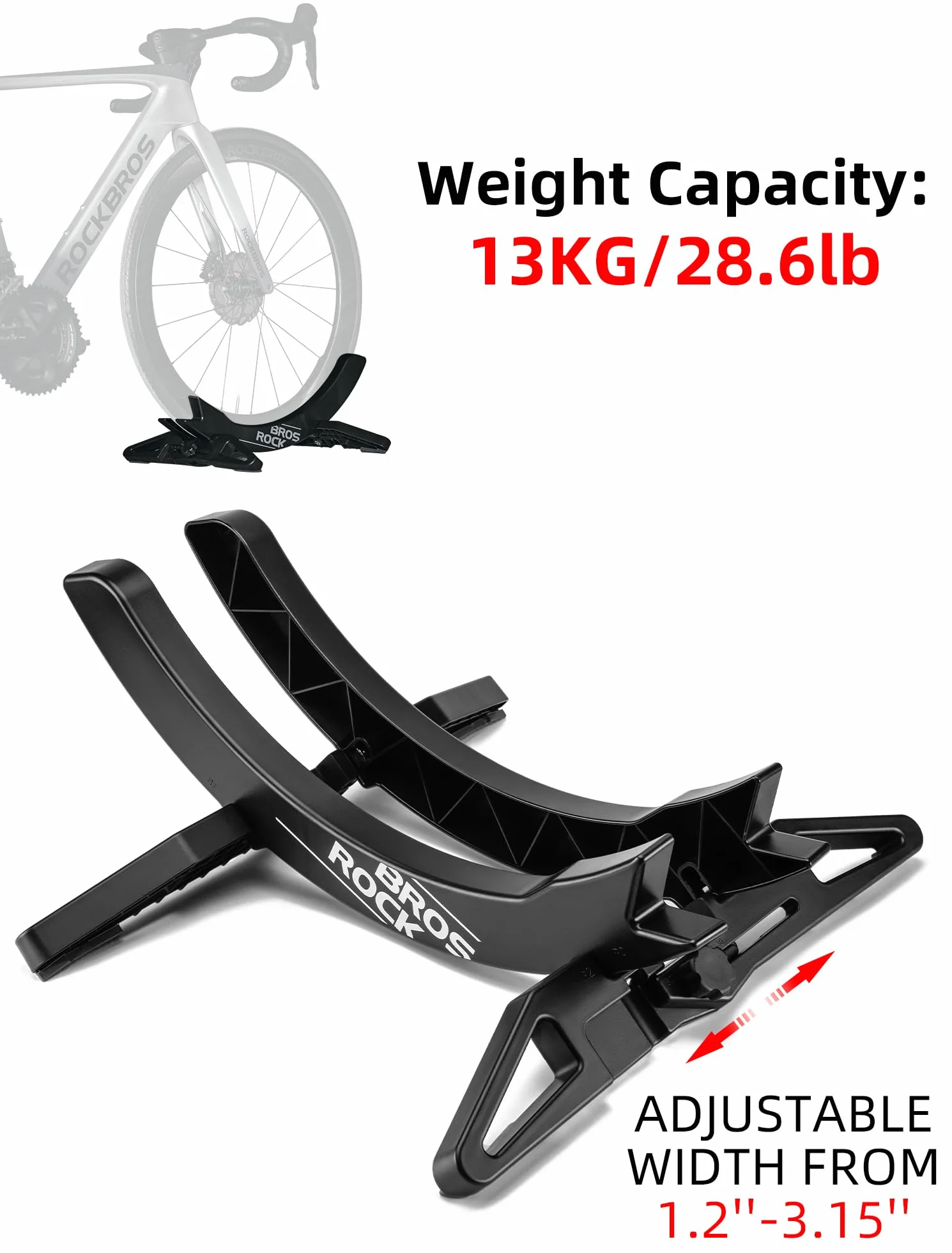 ROCKBROS Soporte de Aparcar Bicicleta para Neumáticos 26–80mm Ajustable Almacenaje Bicicletas Montaña Carretera
