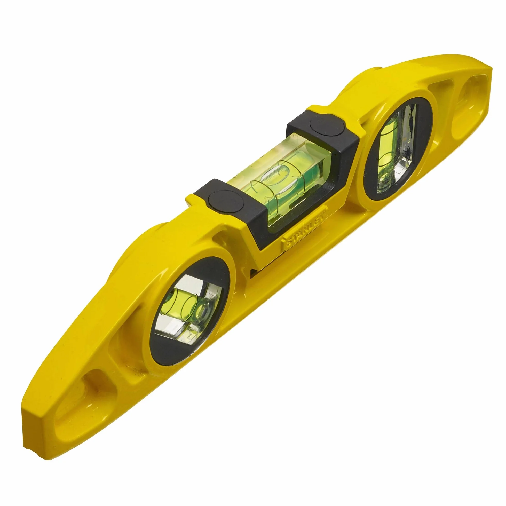 STANLEY FATMAX Nivel Torpedo magnético, Longitud 22 cm, cuerpo de aluminio, 3 burbujas, precisión de 0.5 mm/m, base magnética en V para tubos, 0-43-603