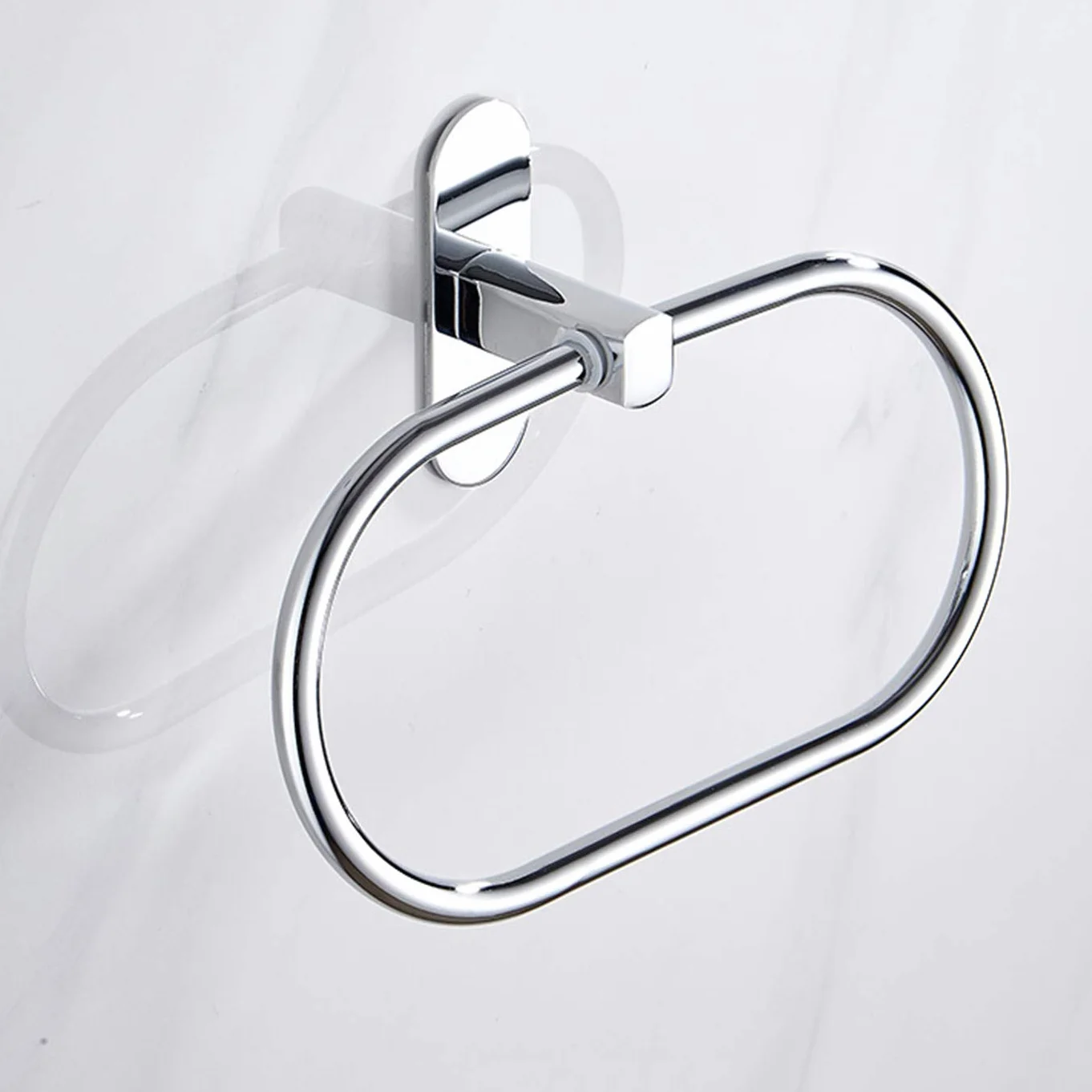 Toallero Adhesivo Fuerte de Acero Inoxidable para Baño sin Taladro, Colgador de Toalla de Aro