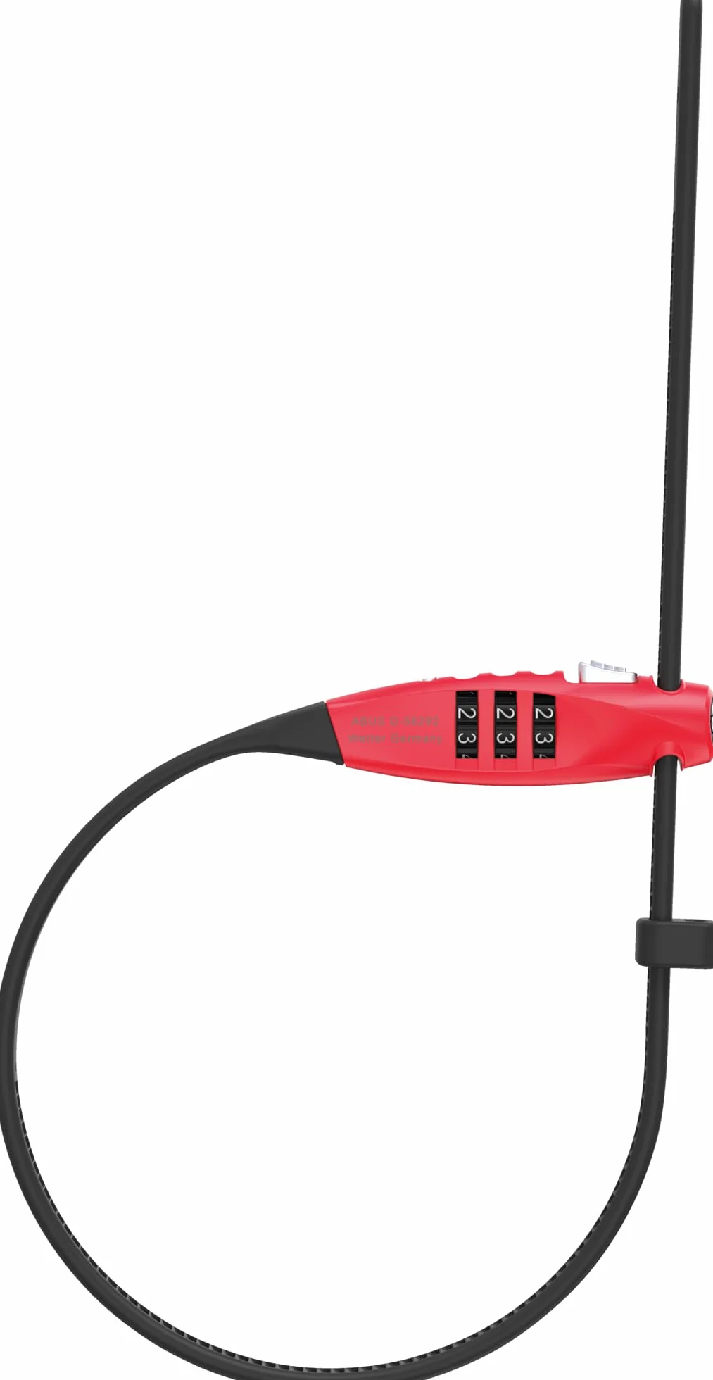 ABUS Cablelock Combiflex TravelGuard con código numérico, 45 cm, rojo | Candado de cable de 45 cm, código numérico ajustable individualmente, núcleo de acero sólido