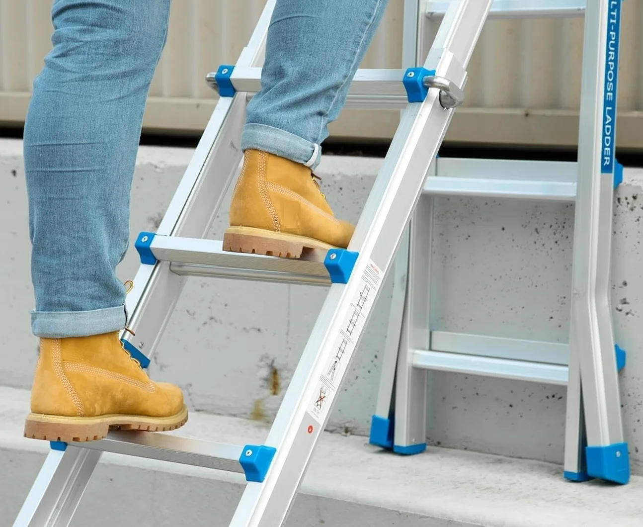 Treppe Escalera Articulada Plegable Telescópica Multifunción Aluminio 4x5 Escalones 5,10m