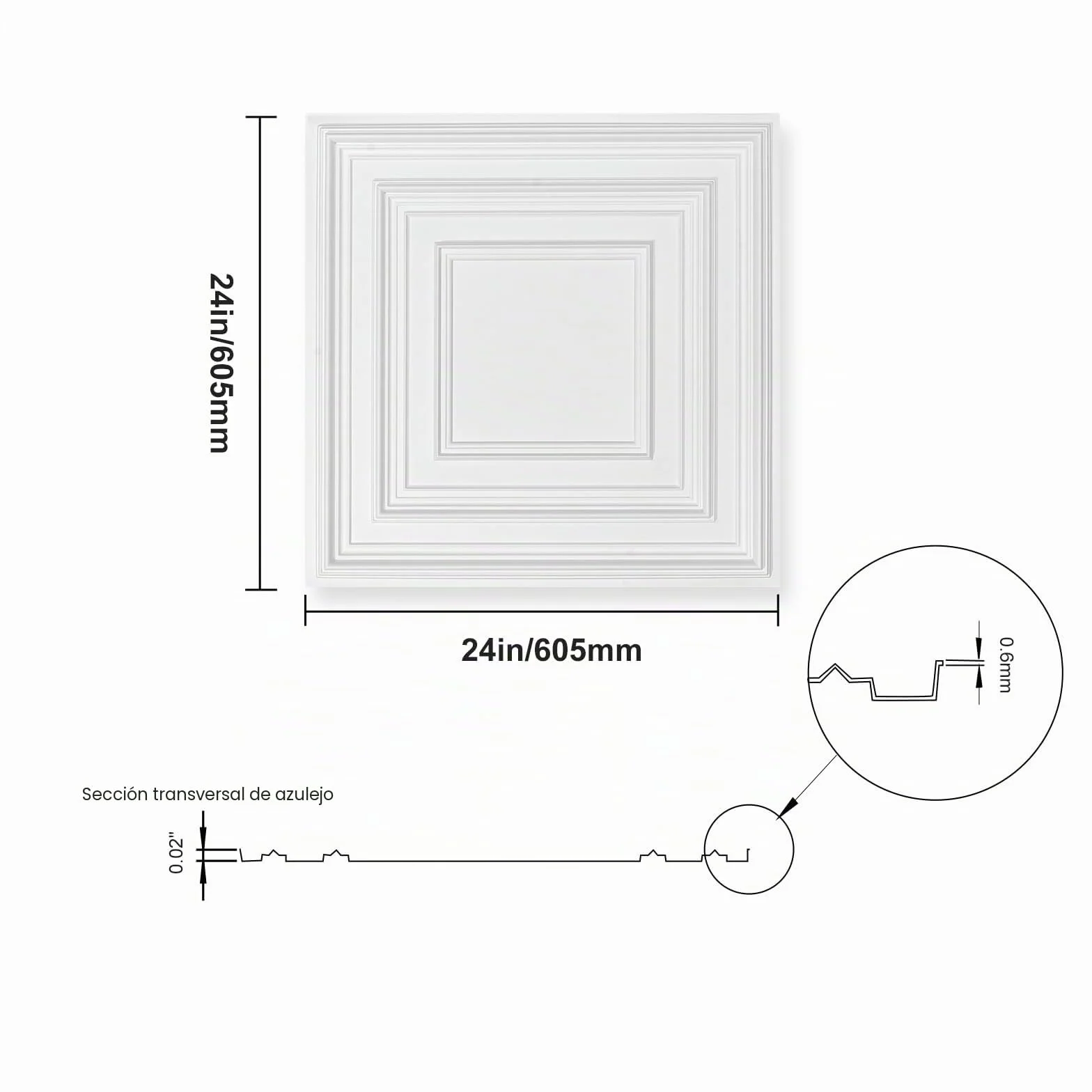 VEVOR Paneles para Techo Suspendidos 605x605 mm PVC Blanco Paquete 12