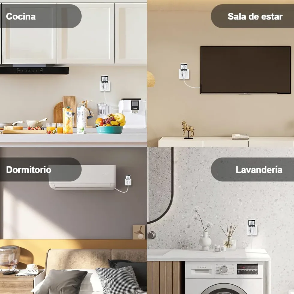 KETOTEK Medidor de Consumo Electrico, Monitor de Electricidad con Pantalla LCD Retroiluminada, Enchufe Medidor Consumo Energía 11 Modos, Protección contra Sobrecarga 3680W