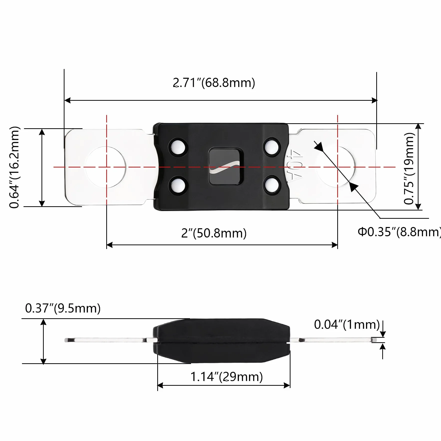 MEGA/AMG Fusible 32V 40A de alta corriente para automóviles