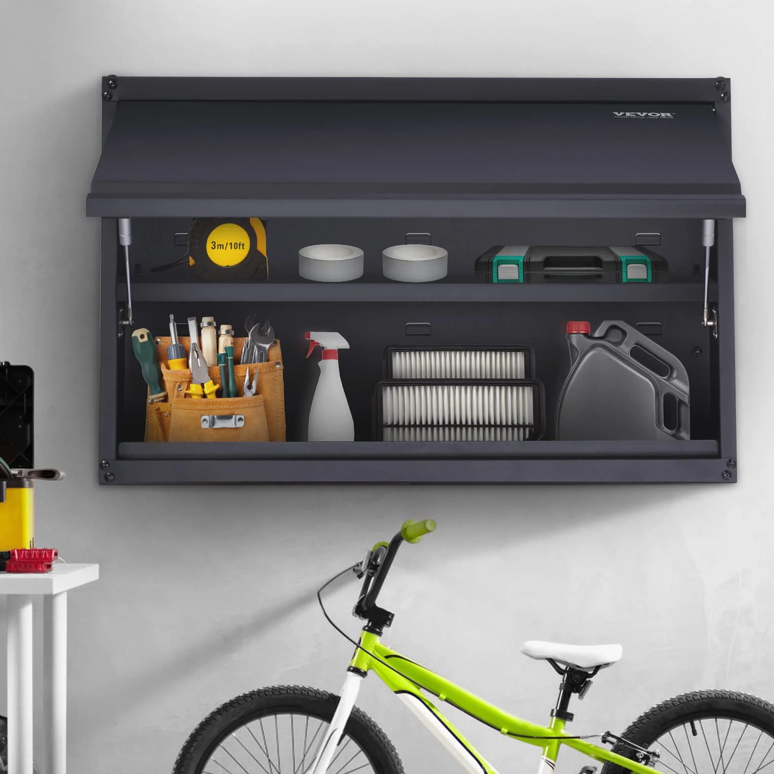 VEVOR Gabinete de Almacenamiento para Garaje Armario de Herramientas de Metal Montado en Pared, 54 kg por Estante