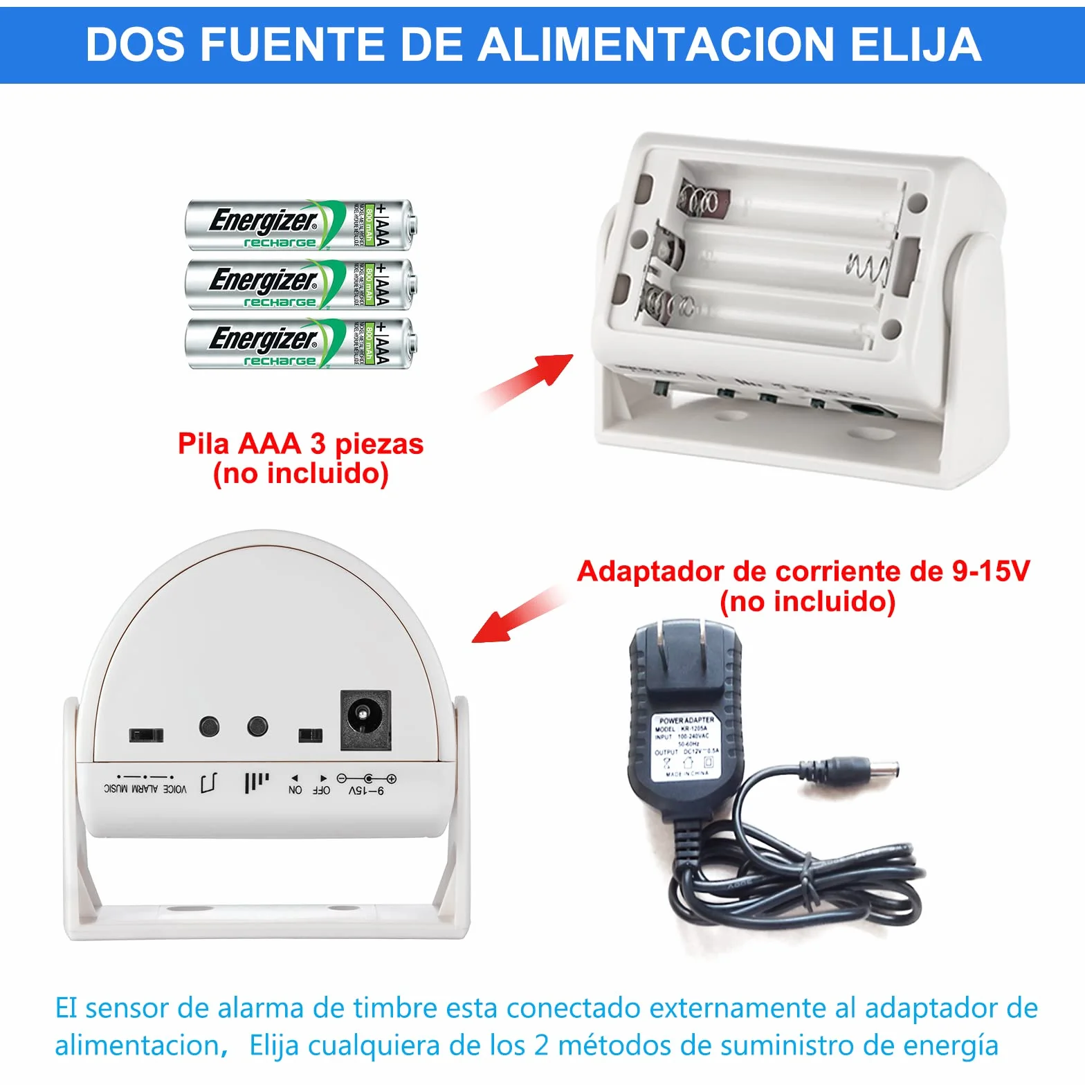 Kerui M5 Timbre Inalámbrico Detector de Movimiento Alarma de Seguridad Puerta Entrada Casa Tienda Oficina