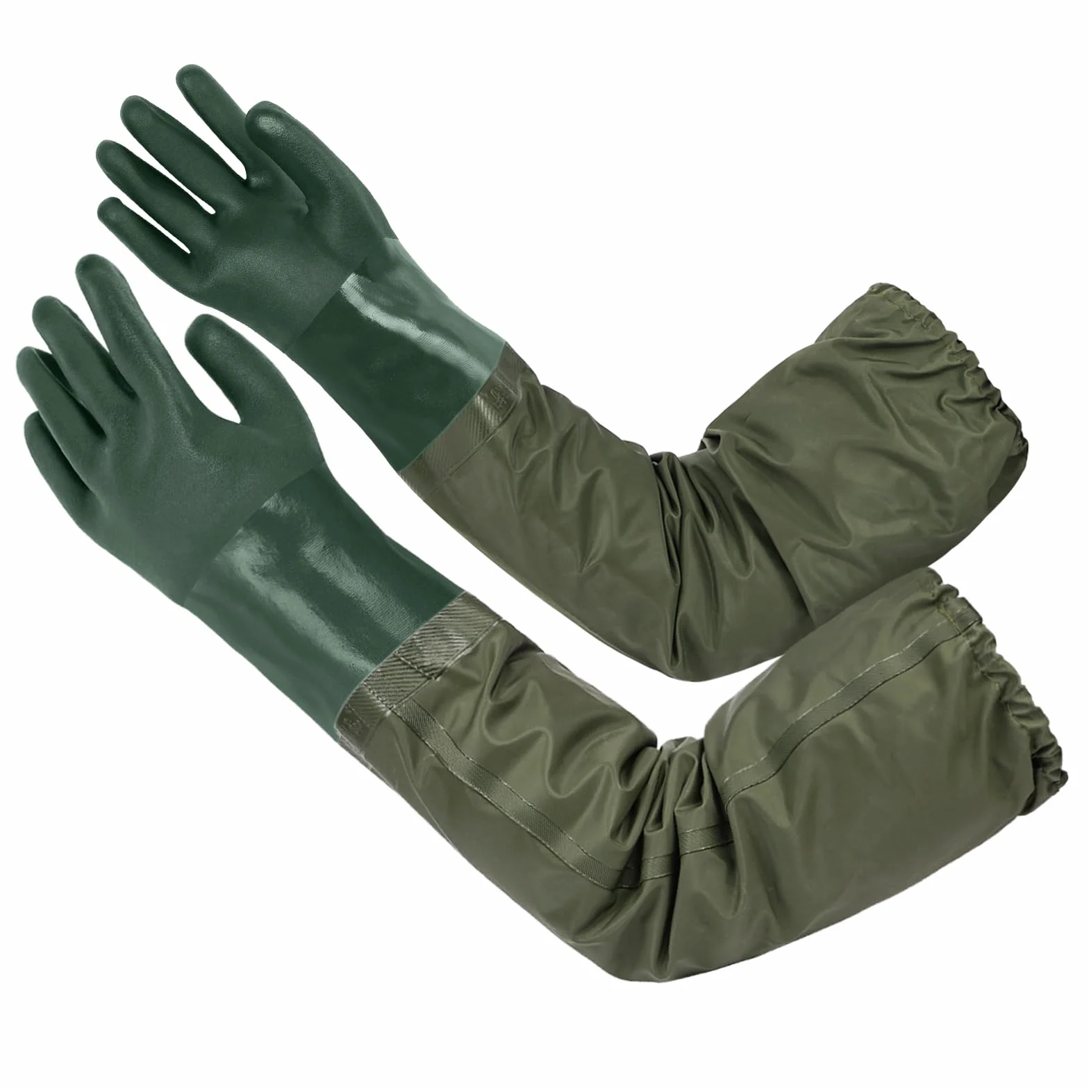 Guantes de Estanque Impermeables 70cm para Jardinería Pesca Acuarios Trabajo Industrial Verde