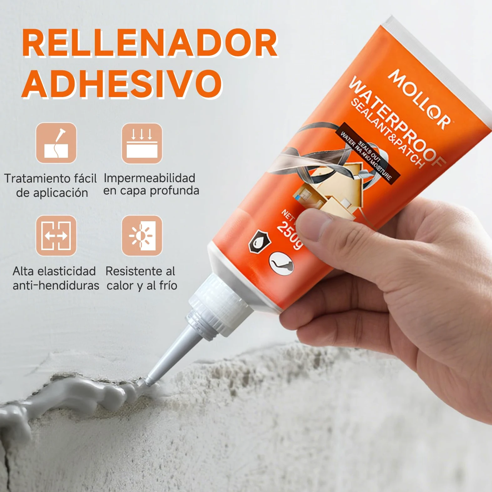 Relleno de grietas de hormigón, relleno de grietas de cemento para cargas pesadas, sellador de hormigón autonivelante para calzada, acera, terraza, adhesivo sellador impermeable para exteriores, gris