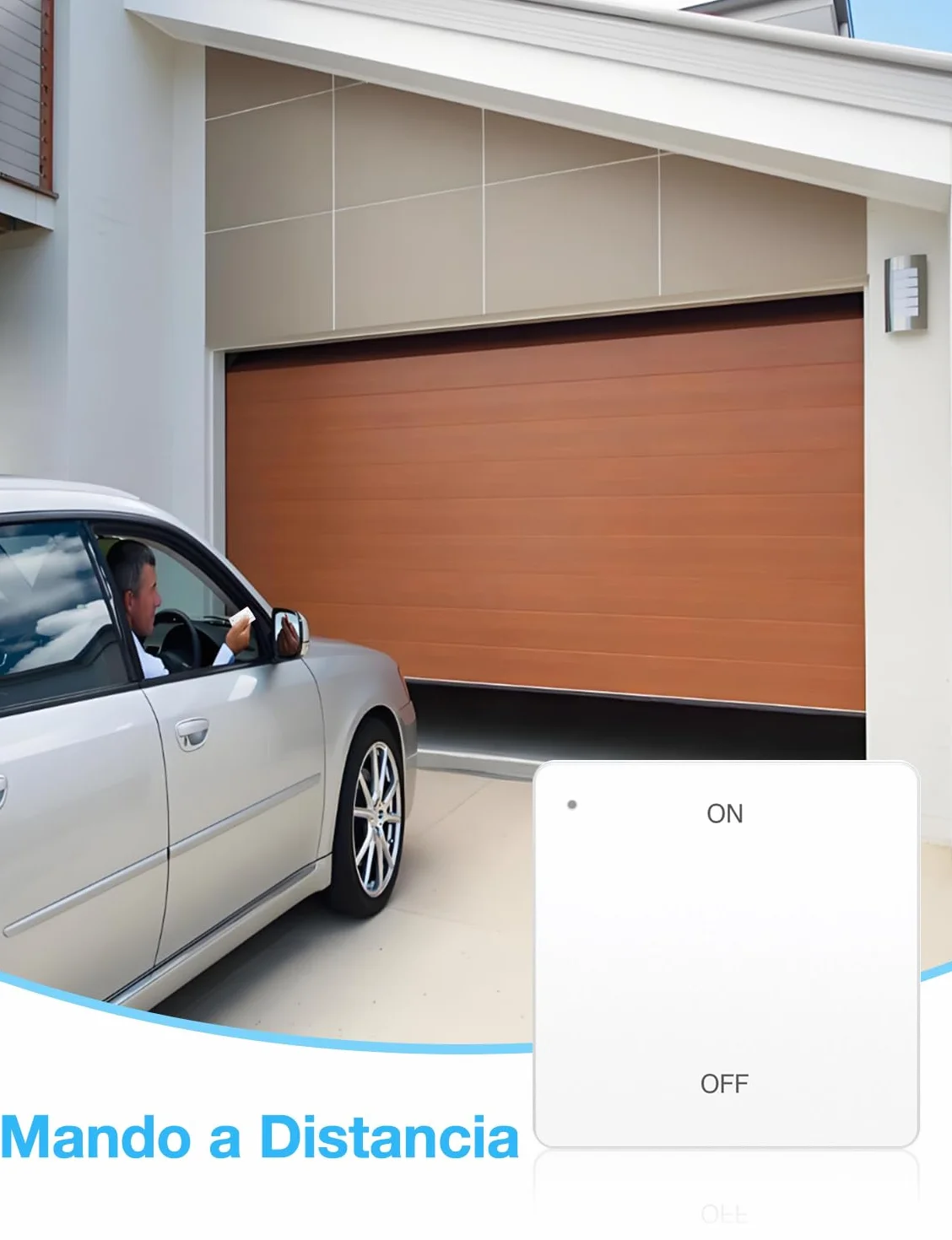 Maxcio Abridor de Puerta de Garaje Inteligente WiFi, Compatible con Alexa/Google Home, Control por Aplicación, control por Voz, compatible con CC y CA, No Requiere Hub, Con Control Remoto
