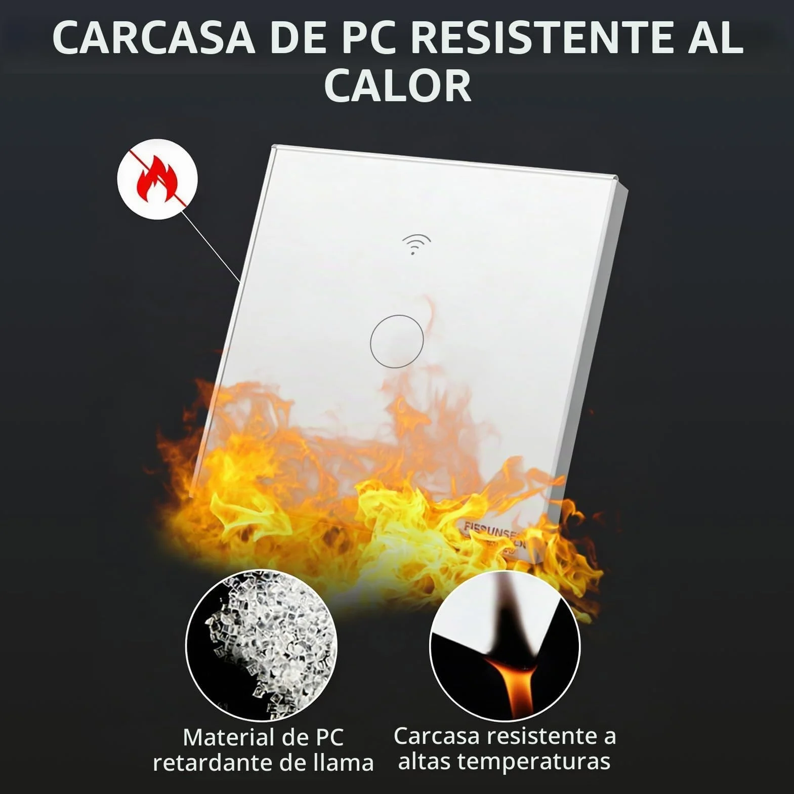 Interruptor Inteligente WIFI 1 Gang Táctil Vidrio Pared Compatible con Alexa Tuya Smart Life