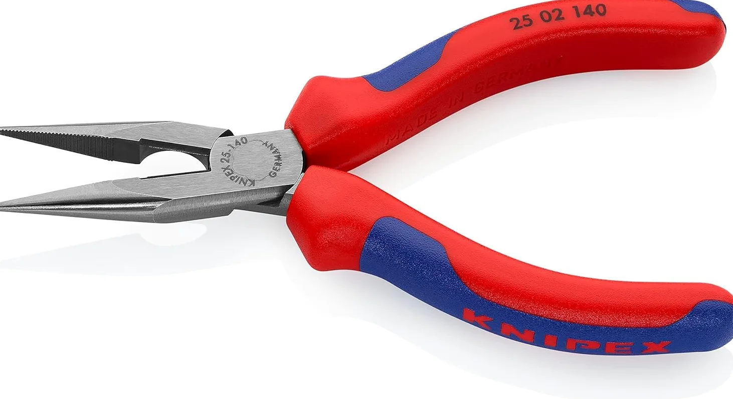 KNIPEX Alicate de montaje (alicate de radio) Negro atramentado con mangos multicomponente 140 mm, 25 02 140