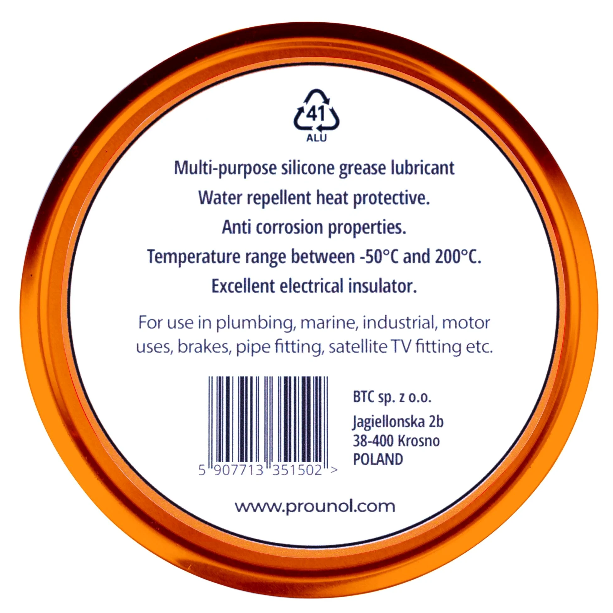 Prounol Grasa de Silicona Alimentaria y Dieléctrica, Juntas Tóricas, 500 ml | Agua potable (certificado PZH) | Grifos, cafeteras espresso | Persianas, gomas, bornes | Impermeable | Lata tamaño taller