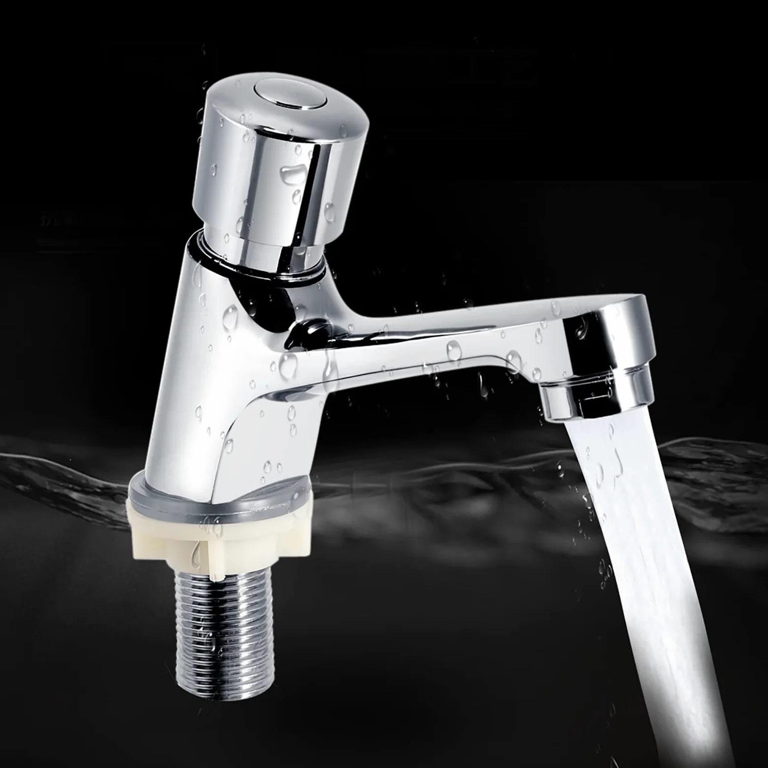 Joyzan Grifo de Retardo Tiempo, Accesorios Para Lavabo Agua Fria Cocinas Baños y Lavanderías con Filtro Cocina Bañera Fácil Instalación Tiempo Retraso 4 6 Segundos Cierre Automatico Cromado el Hogar