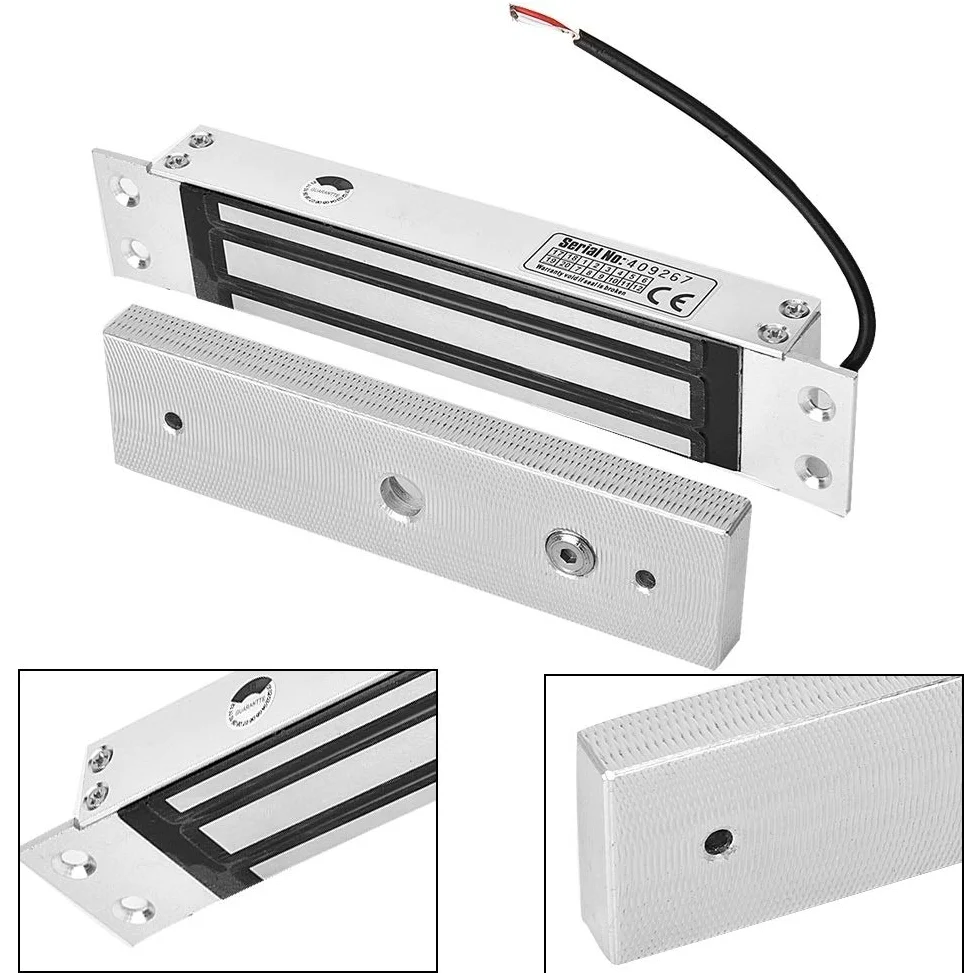 Cerradura electromagnética, MAGT eléctrico magnético Flush cerradura electromagnética Monte Embedded DC 12V 180kg Fuerza de retención for el control de acceso de una sola puerta