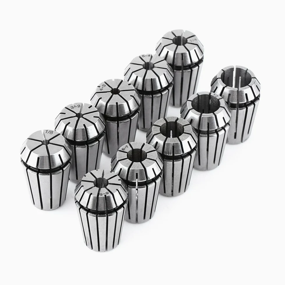 Juego de Pinzas de Acero con Resorte ER20 para Fresado y Grabado CNC – Kit de Sujeción de Piezas de 10 Piezas