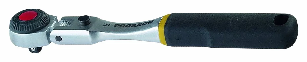 PROXXON 23 074 2223074-Carraca 1/4" Cabeza articulada 90º, Rojo