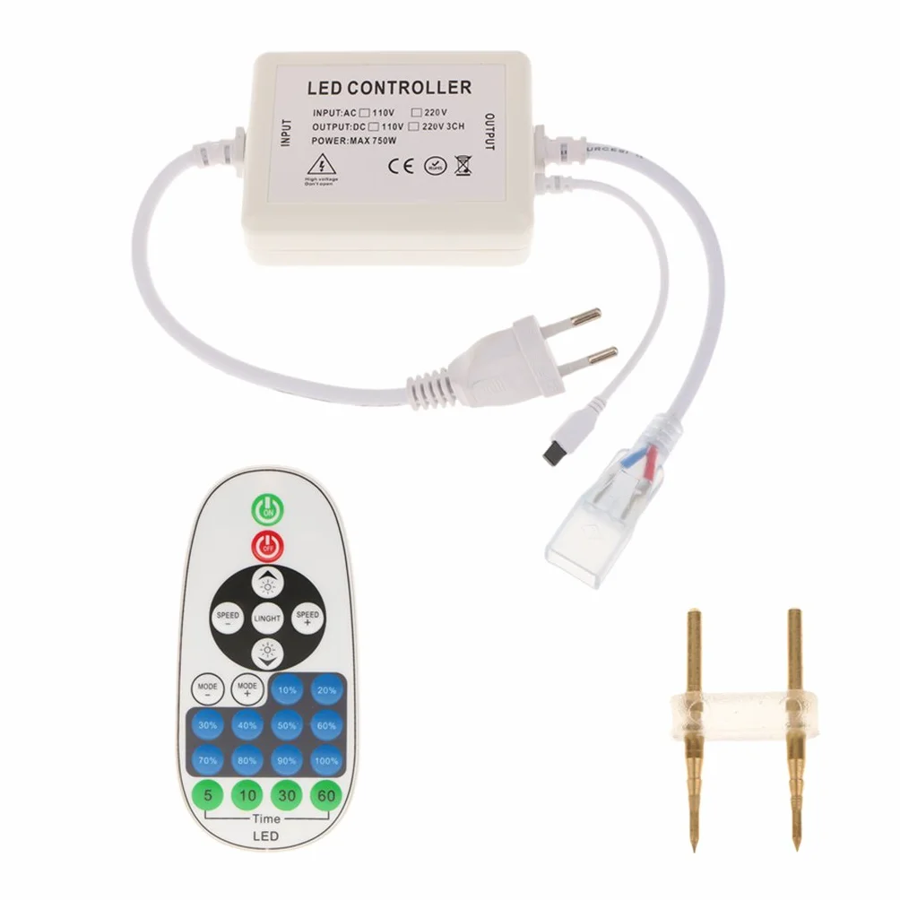Gazechimp Regulador LED de 23 Teclas para Mando a Distancia para Luz de Tira 220V Enchufe EU