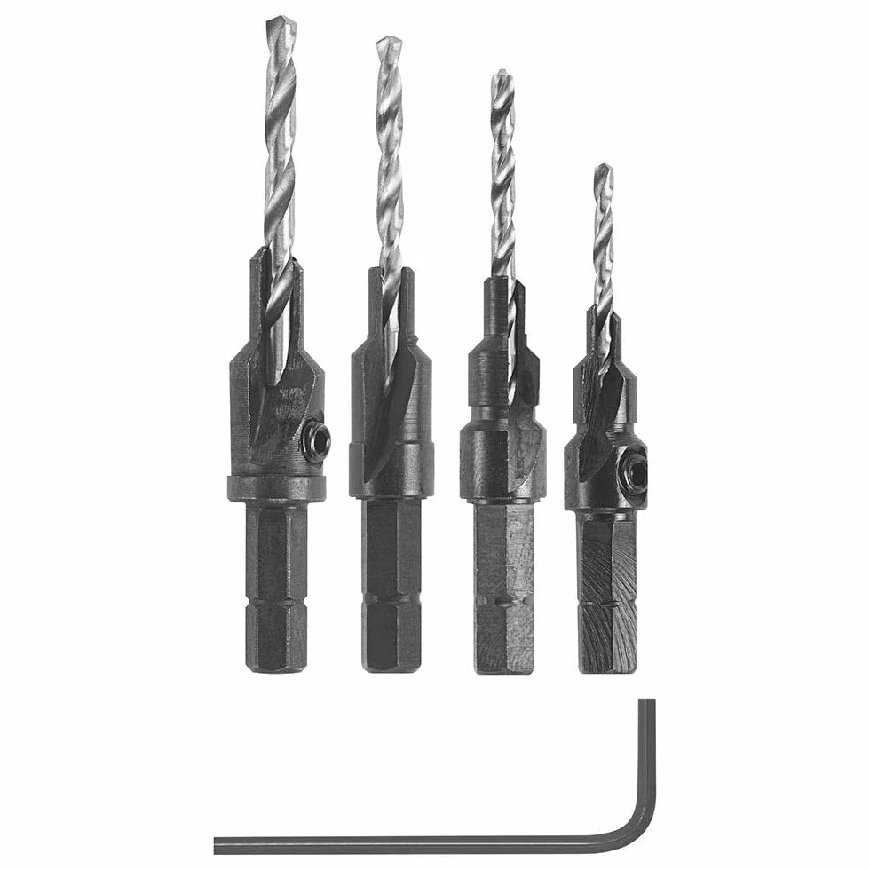 BOSCH SP515 - Juego de 5 brocas avellanadas con vástago hexagonal #6, #8, #10 y #12