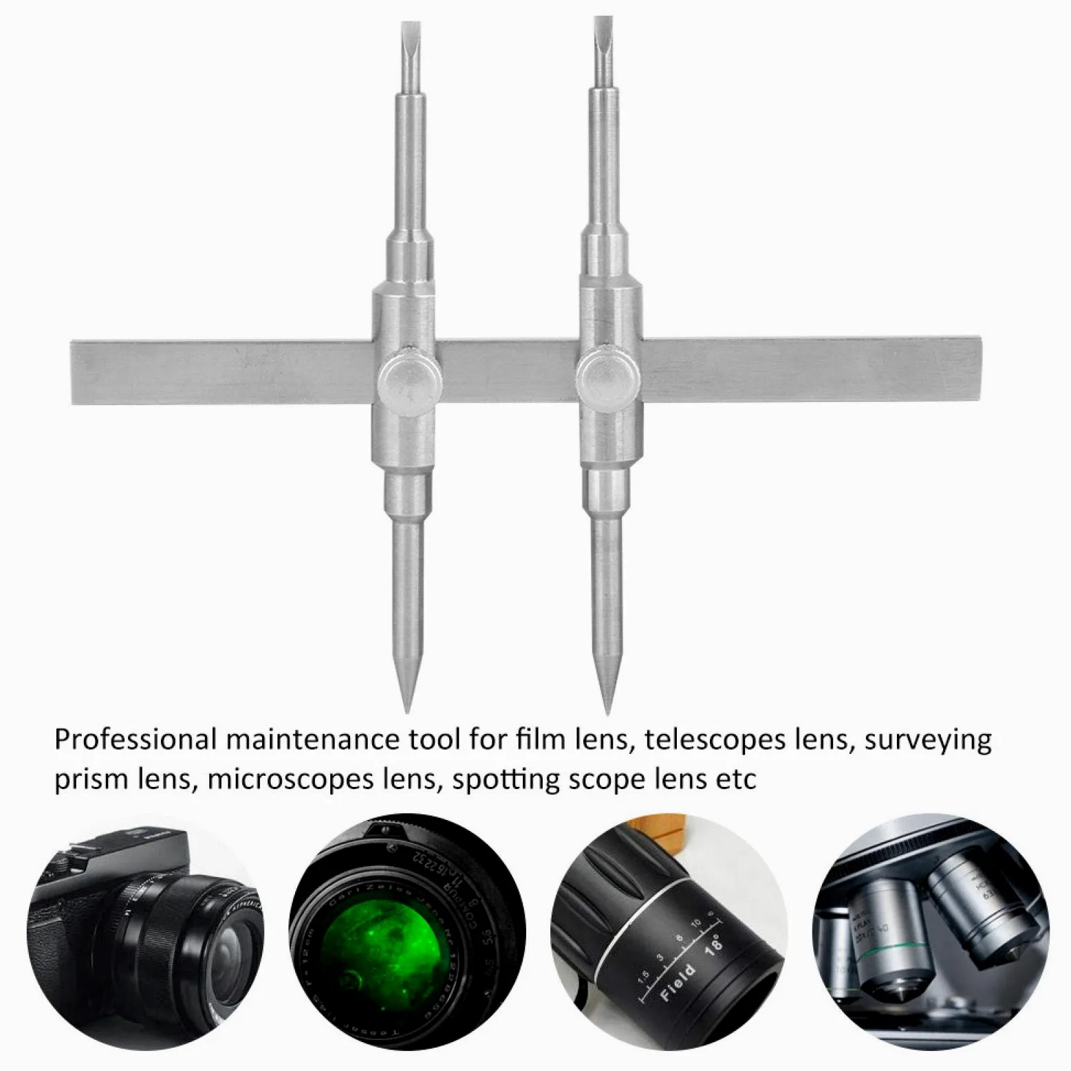 10-130 mm Lente de desmontaje Llave de reparación de Lente de cámara de Doble Punta,Juego de Herramientas Abiertas,para Lente de película/Lente de telescopios/Lente de Prisma de topografía/Lente de