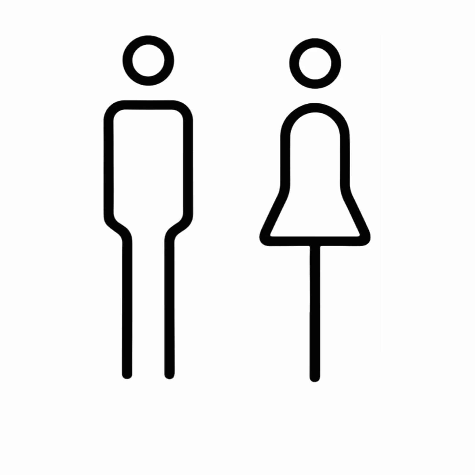 Placa Adhesiva Acrílica para Señalización de Baño de Mujer y Hombre, para Puerta de WC, Color Negro, Diseño Moderno y Minimalista,Ideal para Hoteles, Centros Comerciales, Más Oficinas y Zonas Públicas