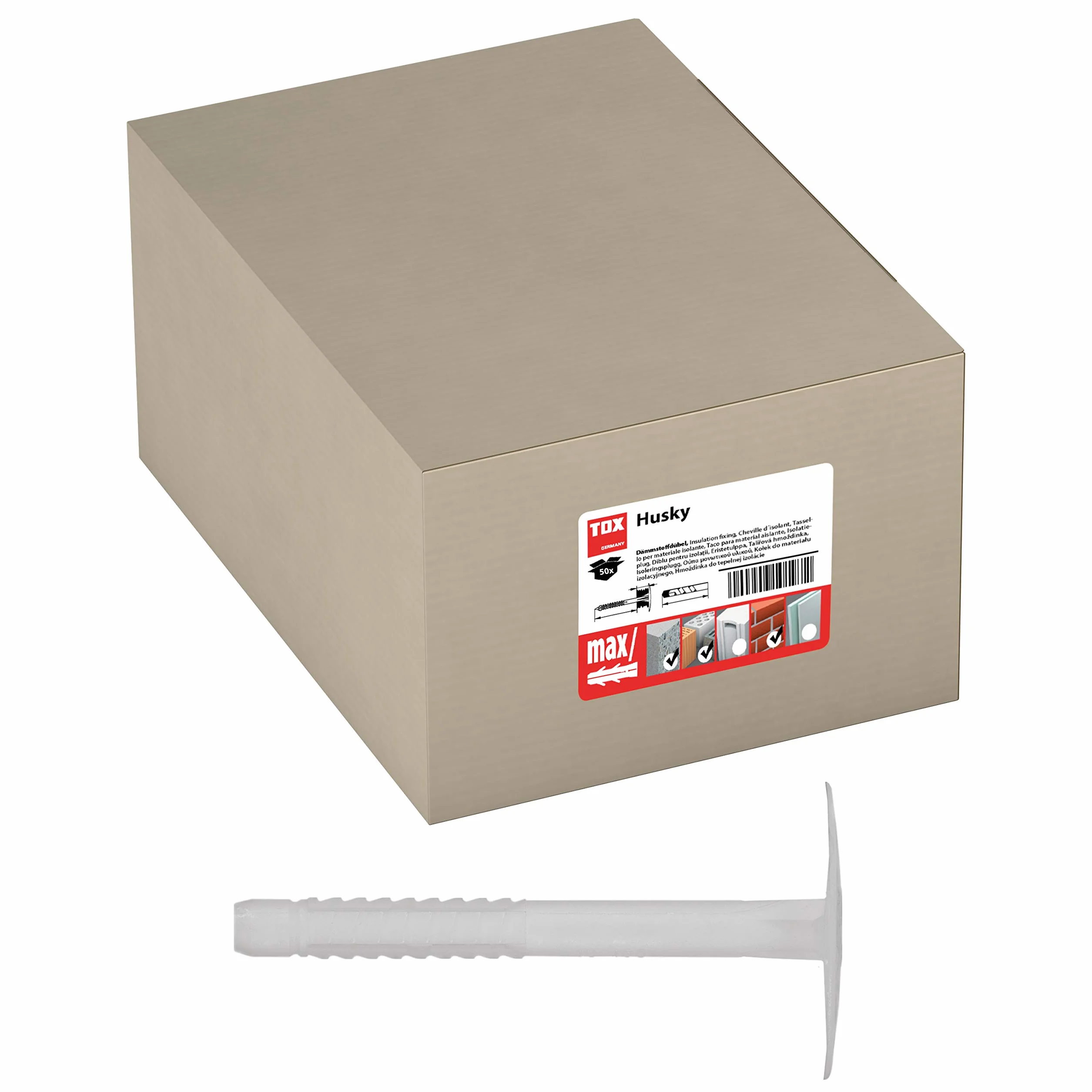 TOX Taco de aislamiento Husky 8 x 80 mm, 50 piezas, 02210243
