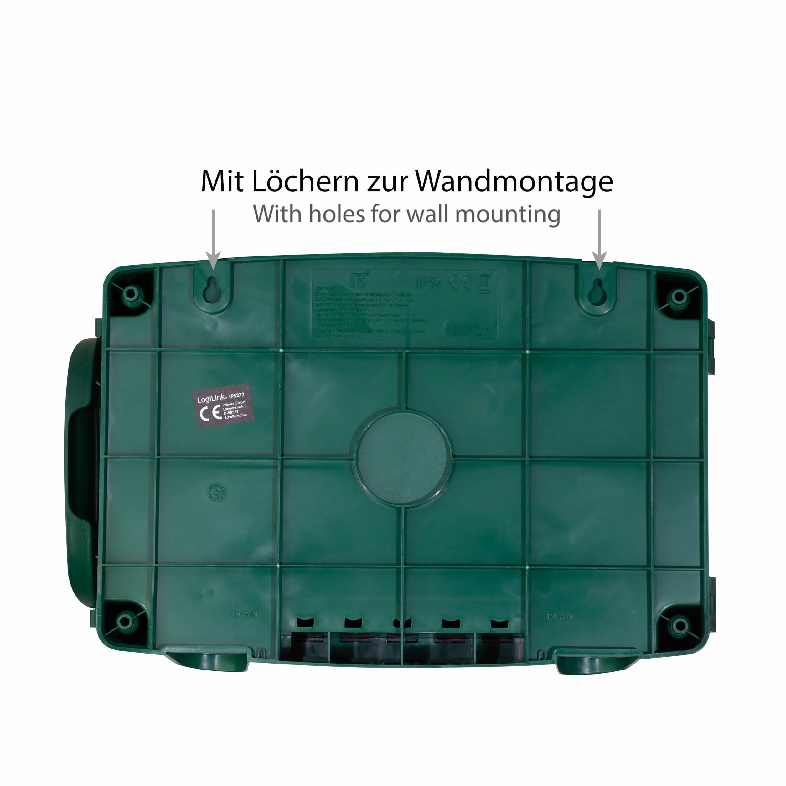Logilink - Caja electrónica Resistente a la Intemperie para Uso en Exteriores en Verde con protección contra el Polvo y Salpicaduras (IP54), 32 x 21 x 11,5 cm
