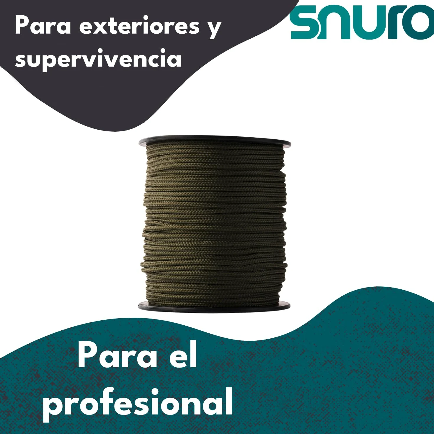Cuerda de poliéster (3 mm, 100 m, color verde caqui), poliéster trenzado, fuerte, resistente a la intemperie y versátil, cuerda resistente a la intemperie, ideal para exteriores y supervivencia