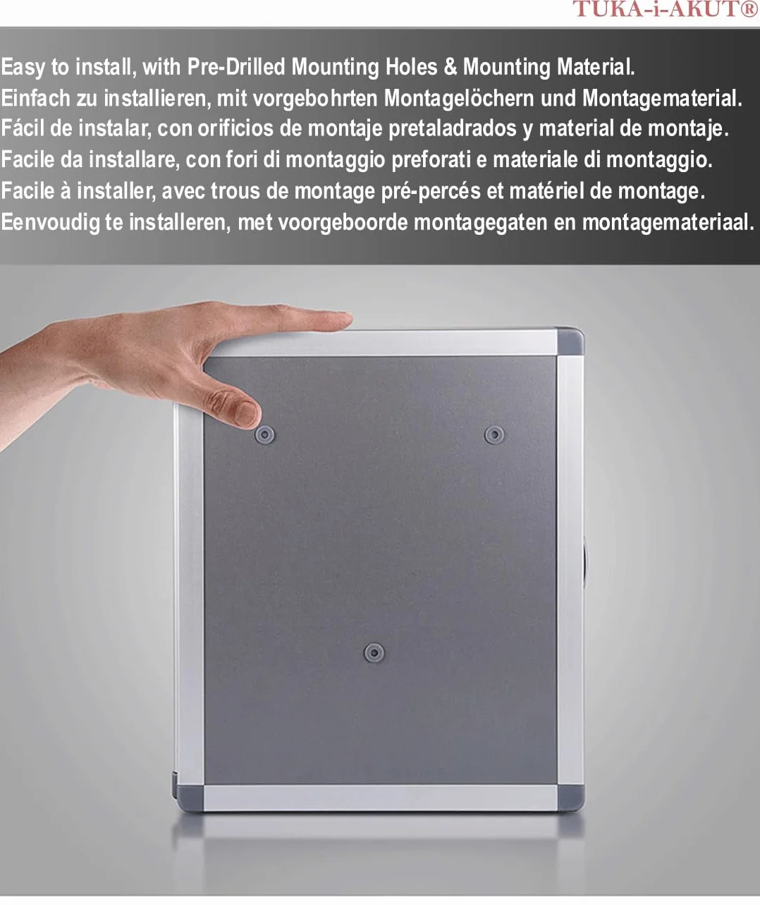 Armario de Llaves TUKA-i-AKUT para 96 Llaves, Metal Caja con Cerradura, Montaje en Pared, Almacenamiento Aleación de Aluminio TKD8650-96
