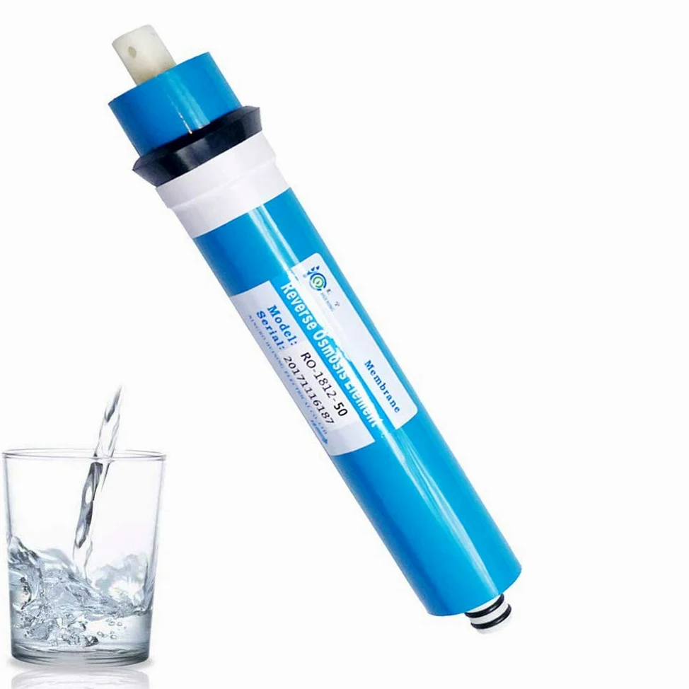 Huining Filtro de membrana RO 50GPD 1812/2012 agua Reemplazo de Cartrige para sistema de filtración de agua potable en el hogar