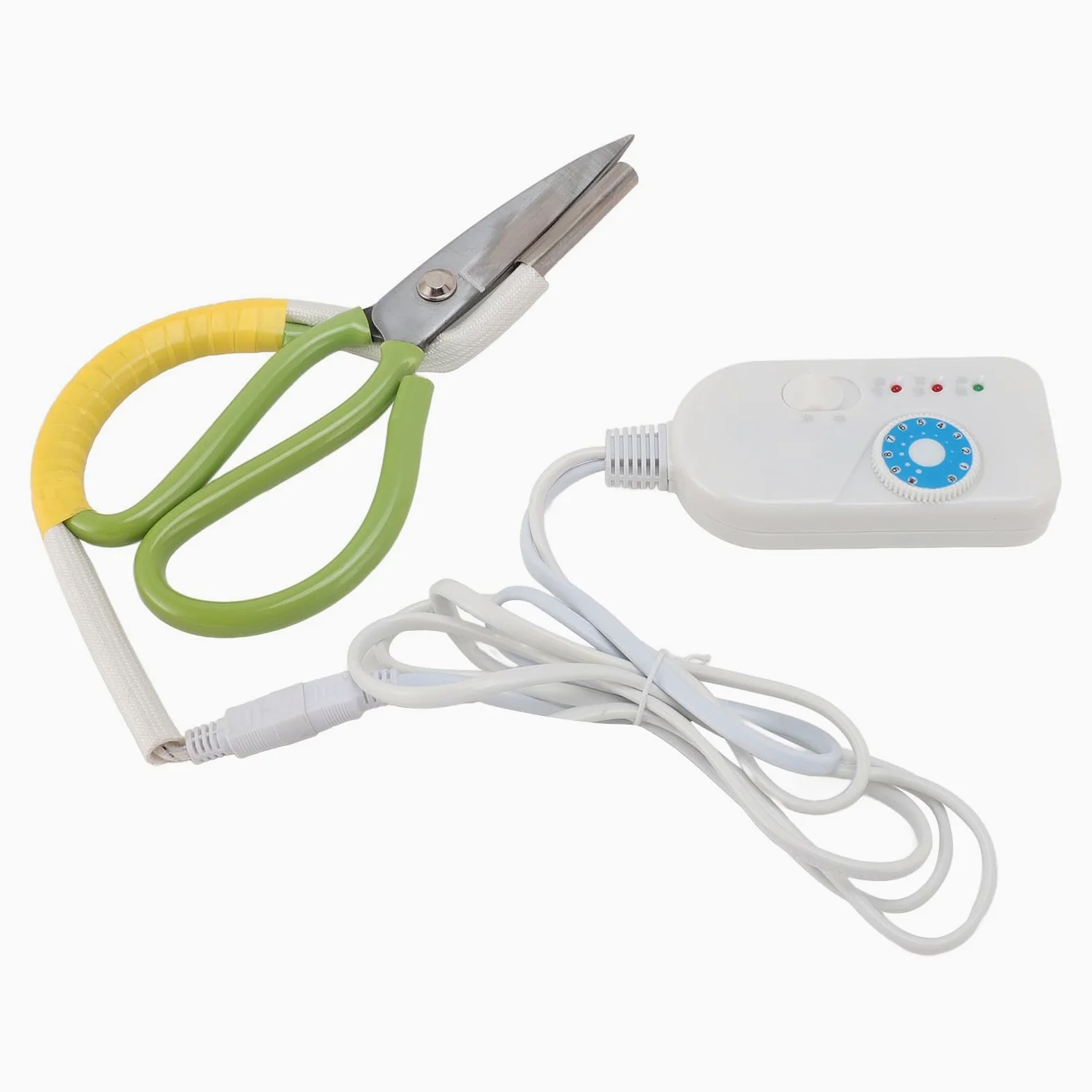 Tijeras Calefactoras Eléctricas, Control de Temperatura de Luz de Pantalla Tijeras de Tubo Calentadas de 220 V para la Industria de Ropa de Equipaje (Enchufe europeo AC220V 8A)