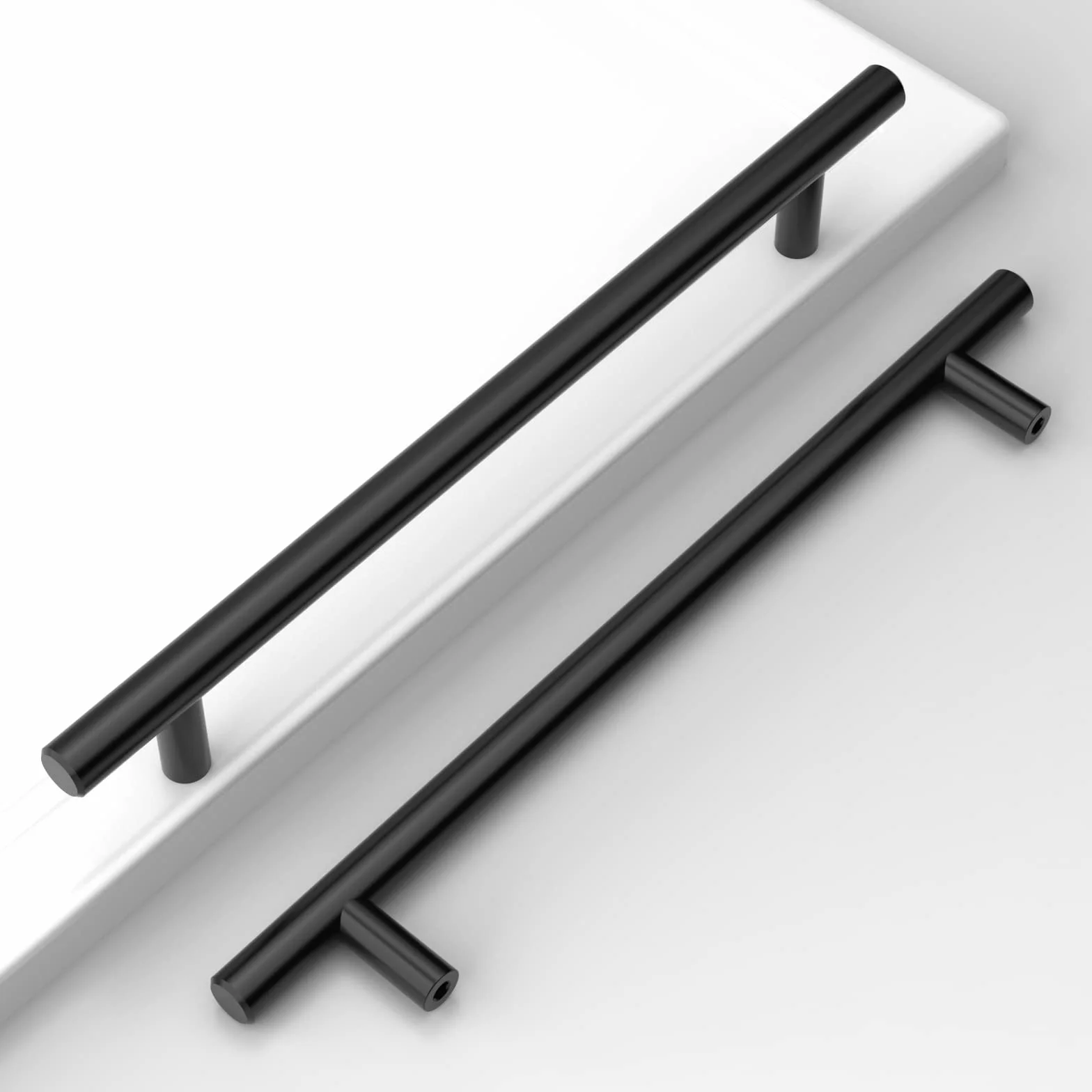 Amerdeco 10 Piezas Tiradores de Cocina 224mm Negro Para Armarios y Cajones - Manillas de Acero Inoxidable Para Muebles y Puertas