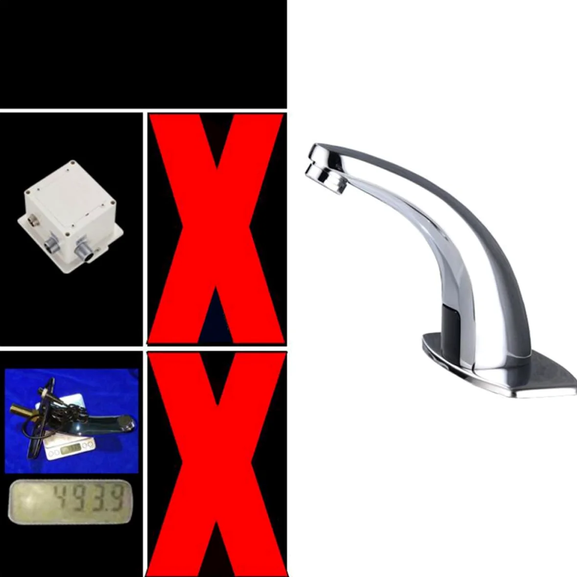 Toddmomy Grifo Automático Función Ahorro de Agua para Lavabo de Baño Sensor Infrarrojo Cobre Plateado y Encendido/apagado Automático