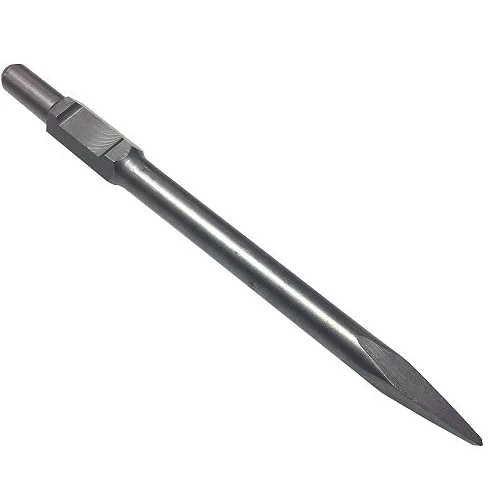 Juego de cinceles SDS HEX profesional de 2 piezas, 35 x 410 mm, cincel plano, cincel puntiagudo, vástago hexagonal de 30 mm, plano, puntiagudo, ancho para martillo de demolición