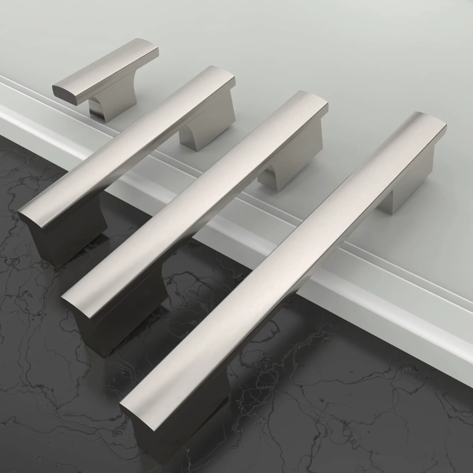 Amerdeco 10 Piezas Tiradores de Cocina 96mm Plata para Armarios y Cajones - Aleación de Zinc - UK0048